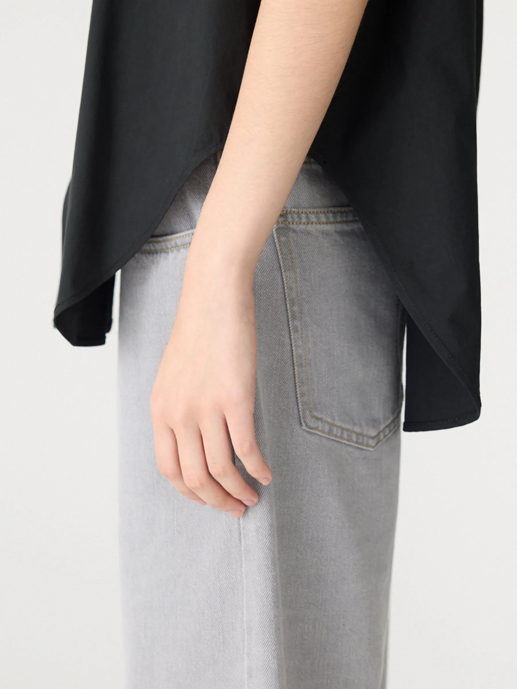 Crushed Cotton Scoop Hem Shirt sold by Bassike product image thumbnail 4