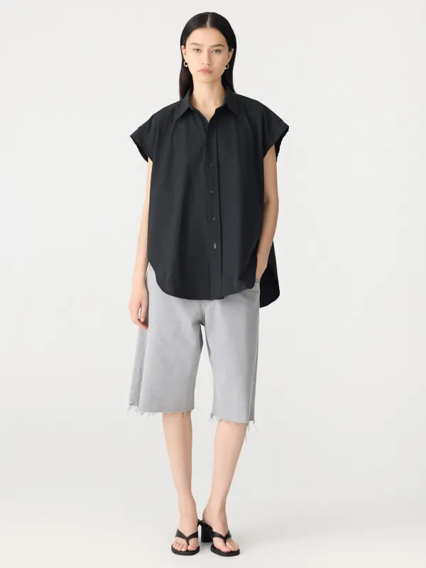 Crushed Cotton Scoop Hem Shirt sold by Bassike