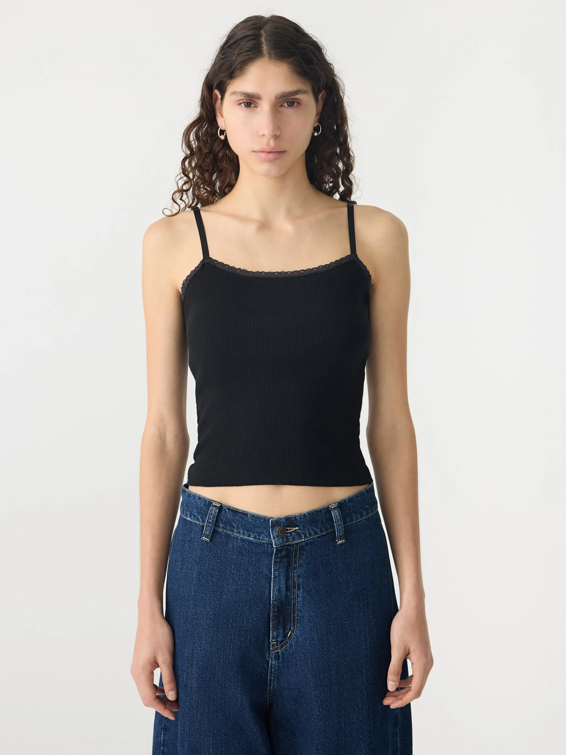 Lace Strap Soft Rib Tank sold by Bassike product image thumbnail 2