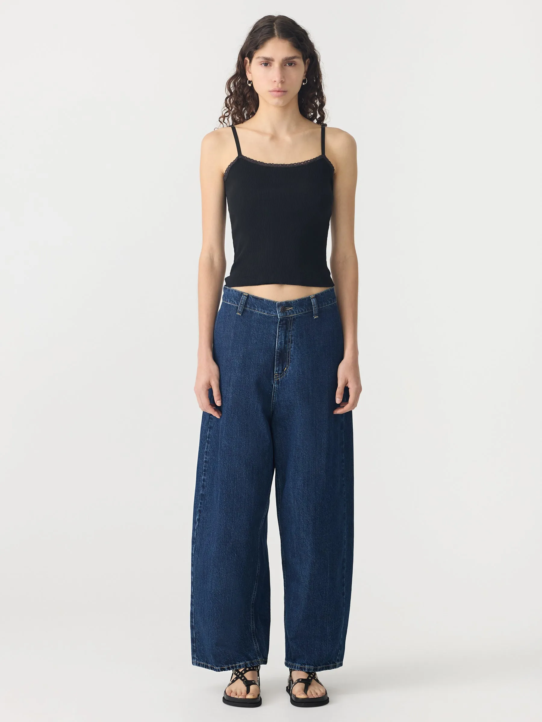 Lace Strap Soft Rib Tank sold by Bassike