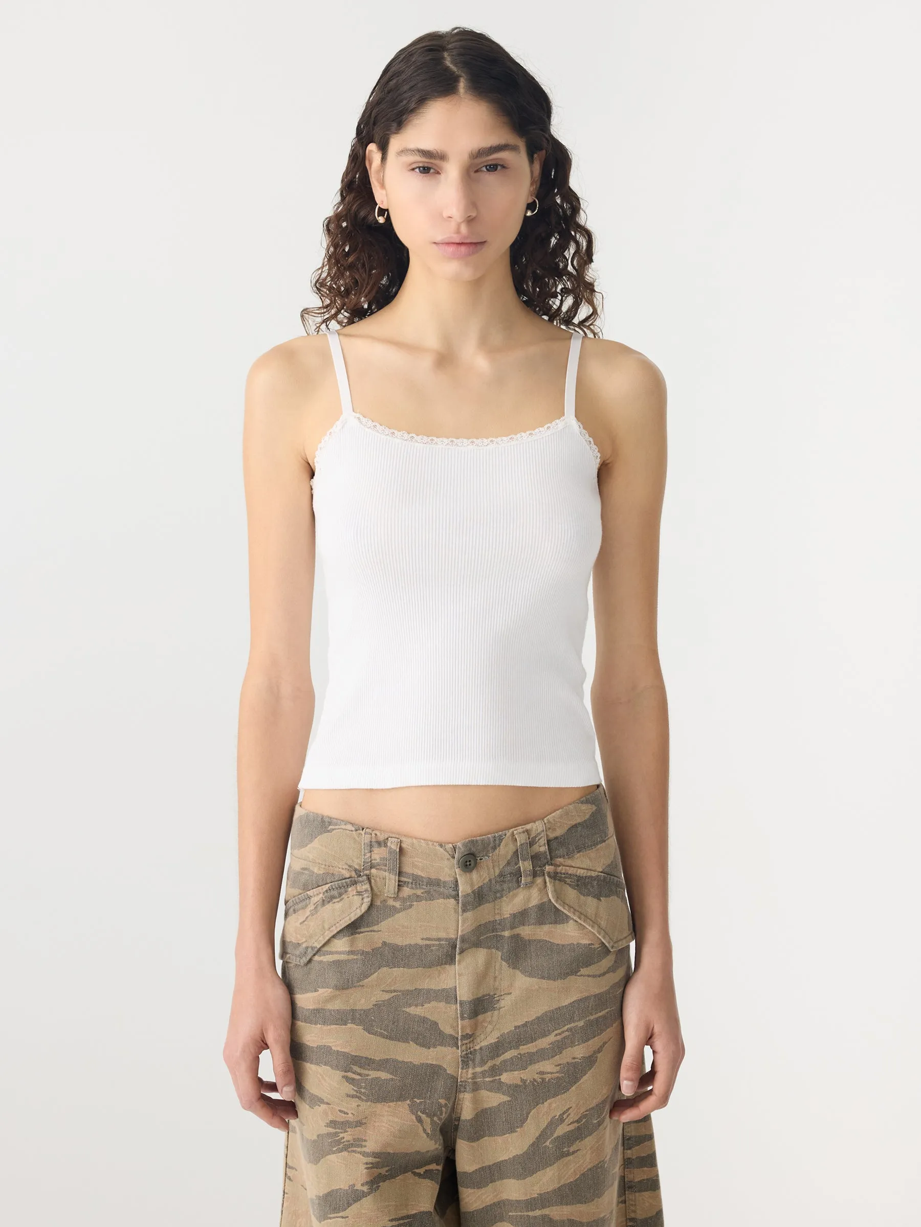 Lace Strap Soft Rib Tank sold by Bassike product image thumbnail 2