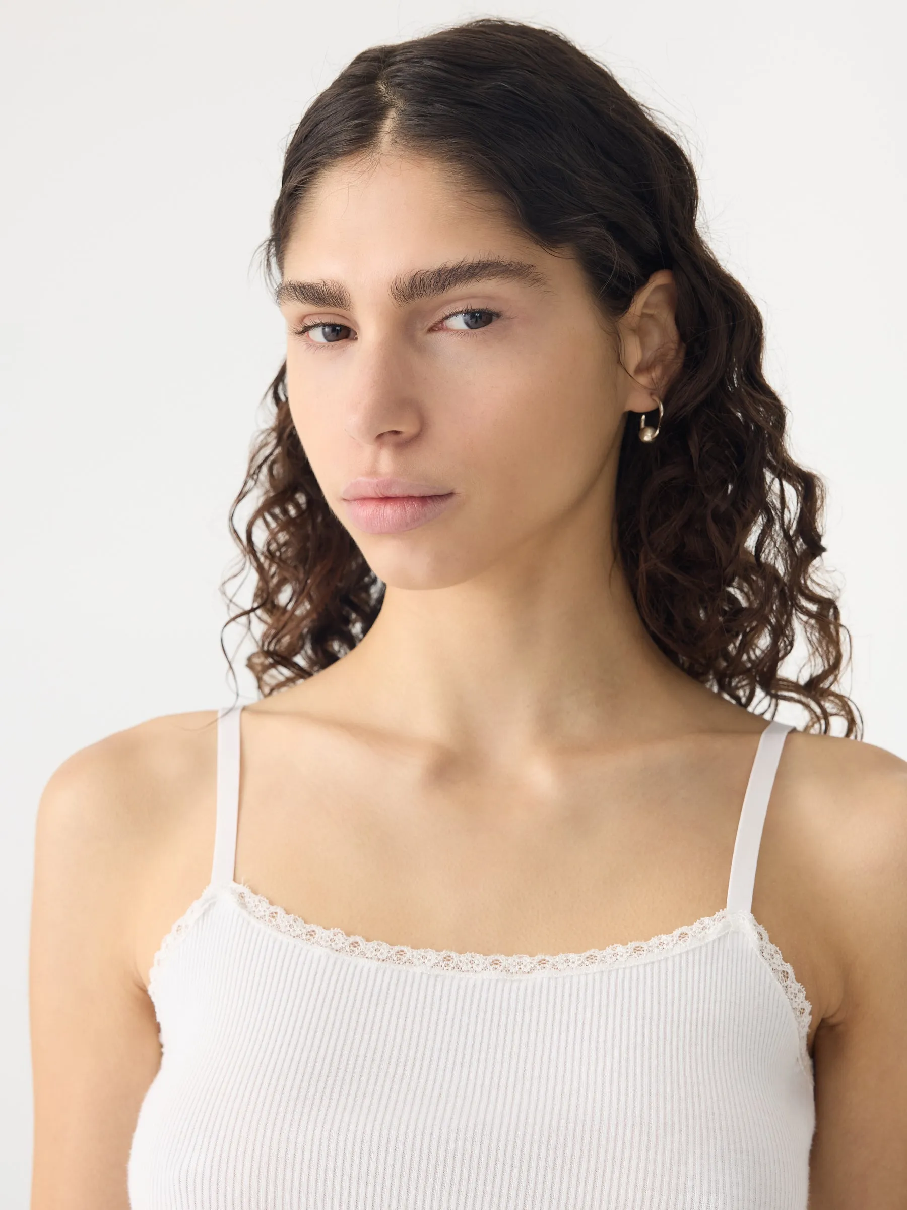 Lace Strap Soft Rib Tank sold by Bassike product image thumbnail 3