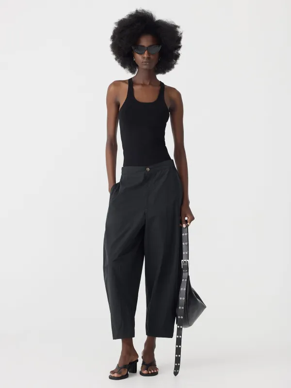 Crushed Cotton Darted Hem Pant sold by Bassike