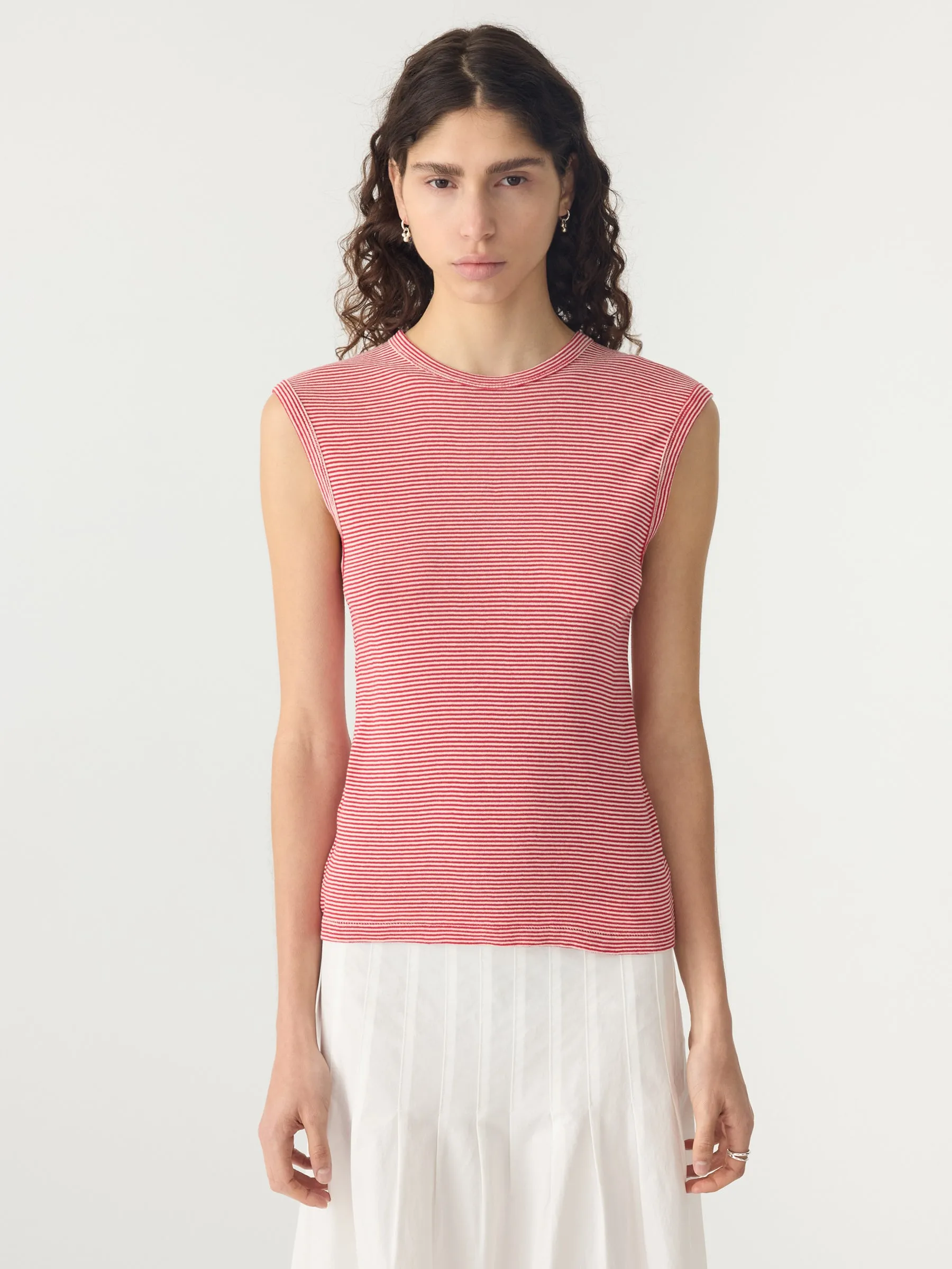 Stripe Rib Muscle Tank sold by Bassike product image thumbnail 2