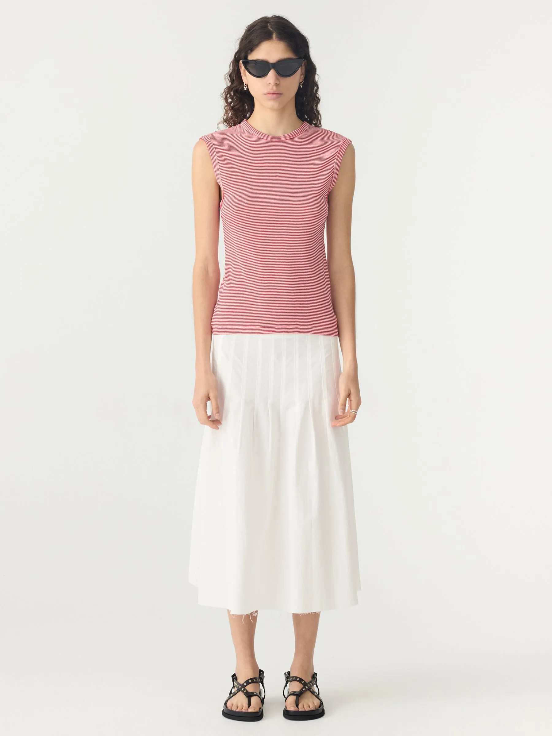 Stripe Rib Muscle Tank sold by Bassike