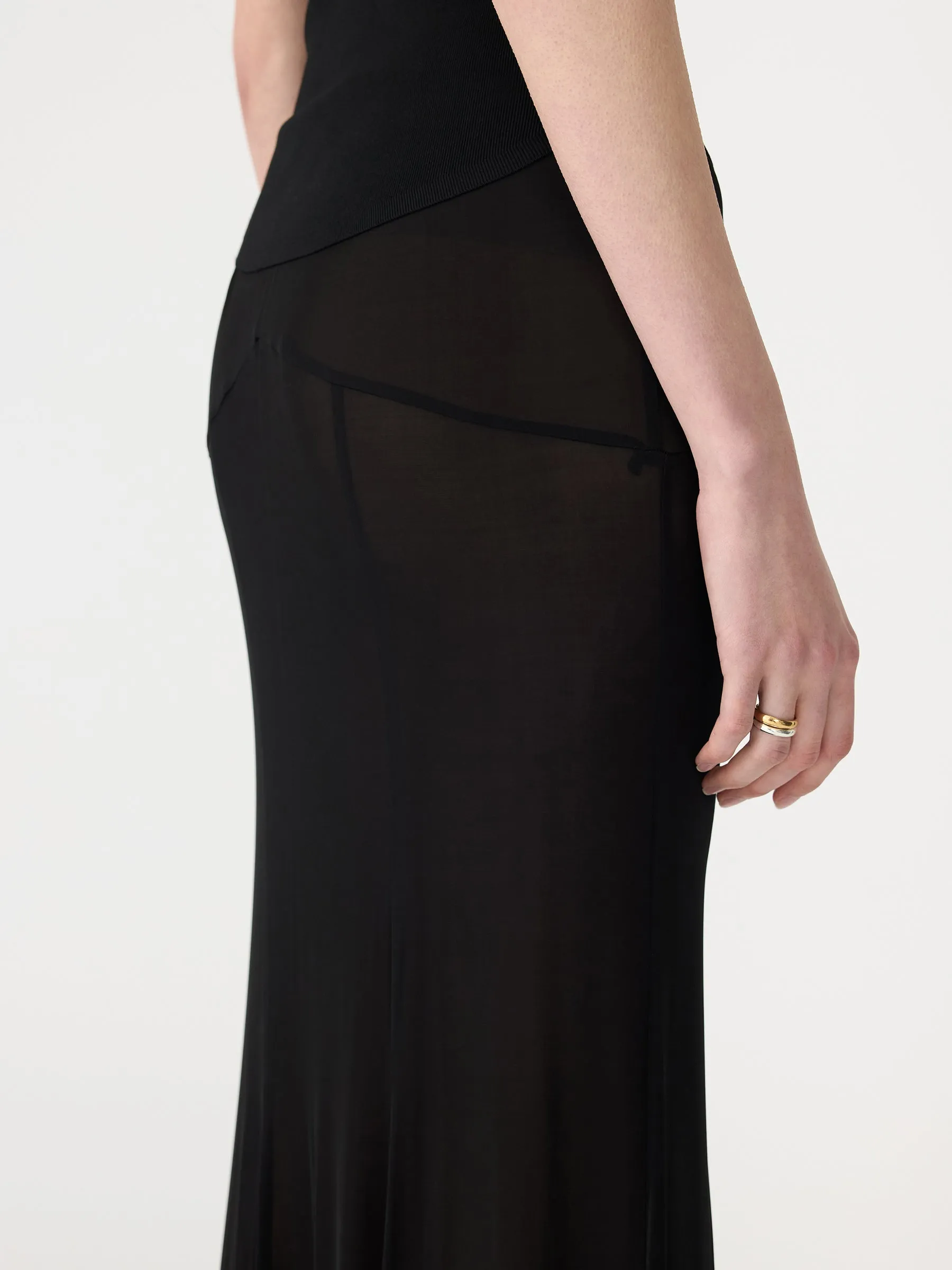 Sheer Longerline Jersey Skirt sold by Bassike product image thumbnail 3