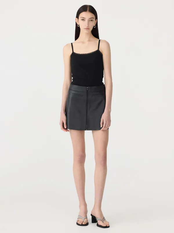 Minimal Mini Leather Skirt sold by Bassike