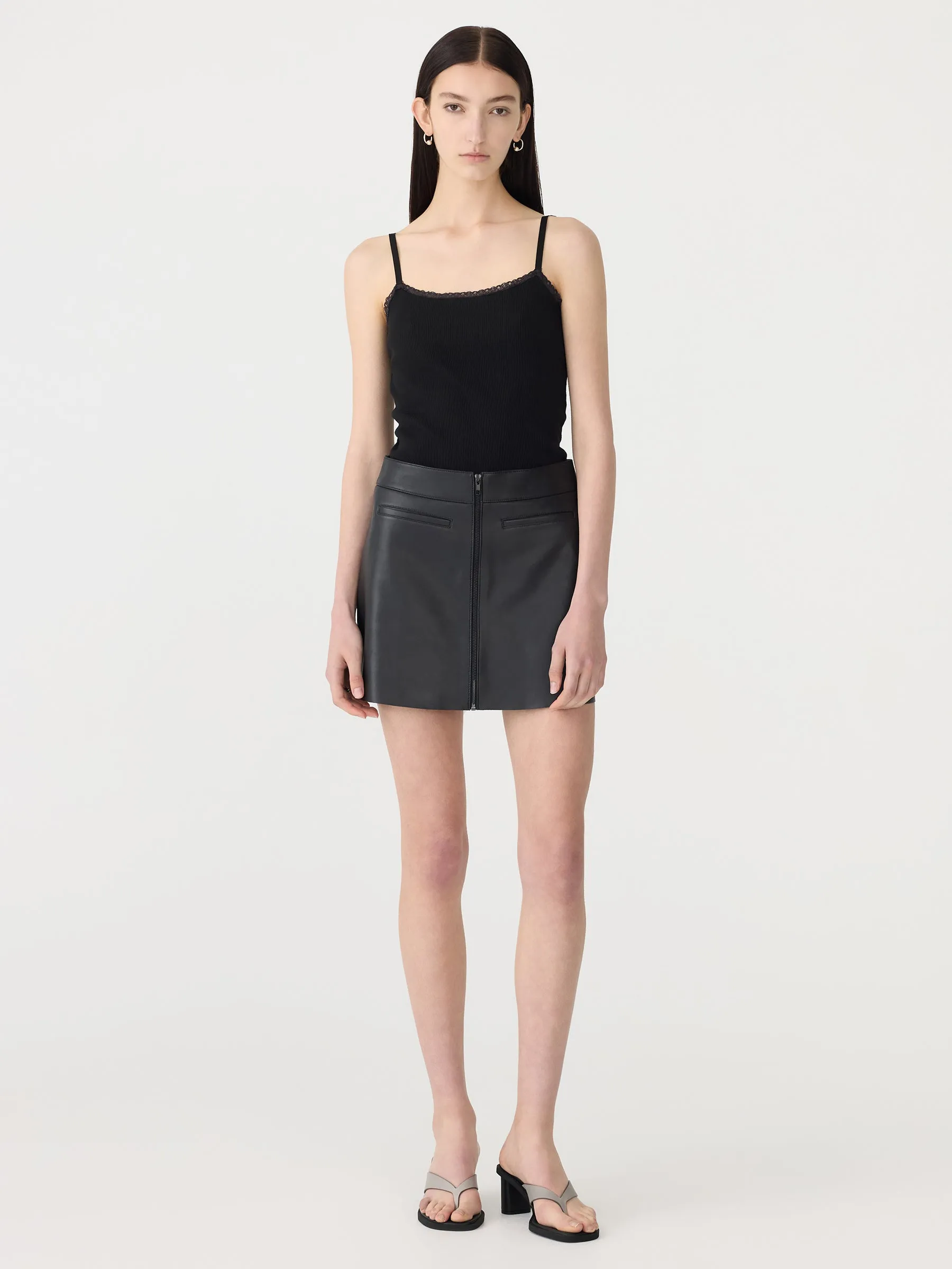 Minimal Mini Leather Skirt sold by Bassike