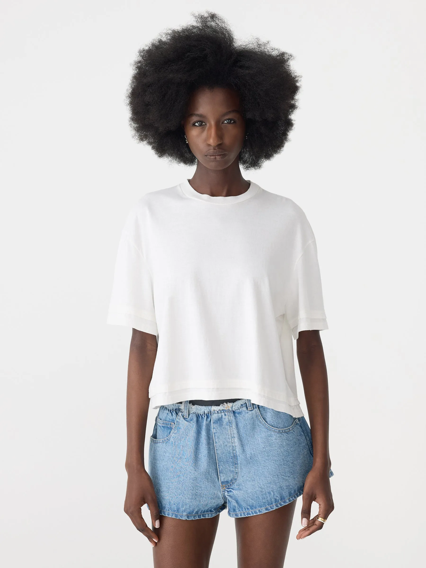 Slouch Layered Short Sleeve T-Shirt sold by Bassike product image thumbnail 2
