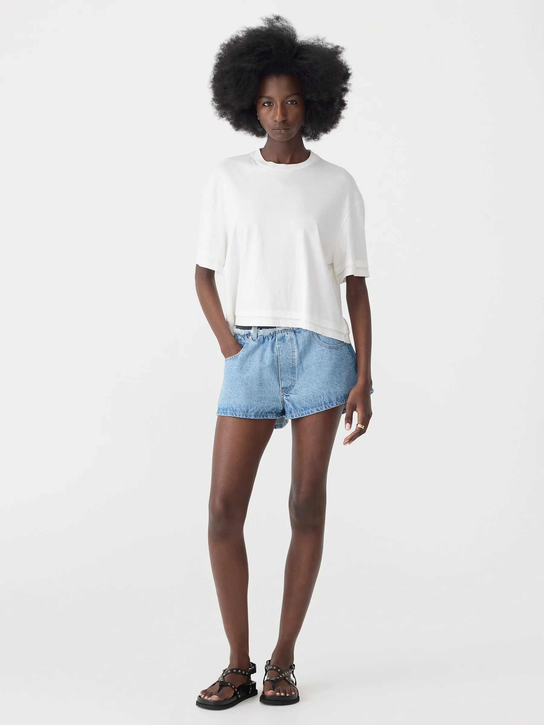 Slouch Layered Short Sleeve T-Shirt sold by Bassike