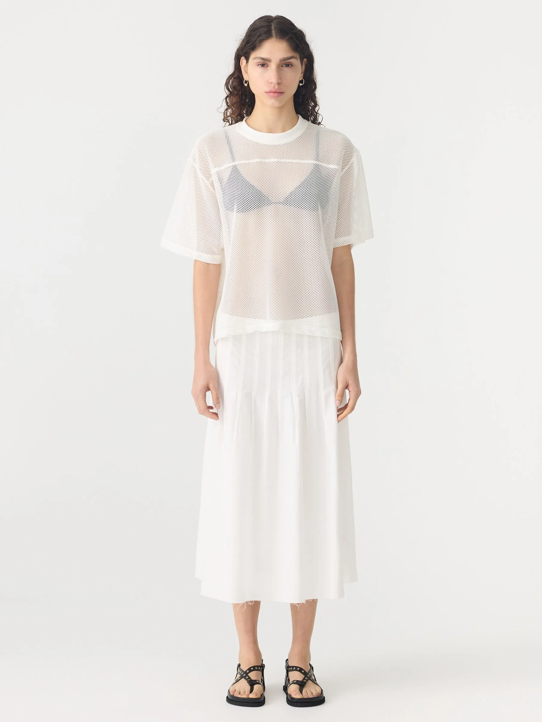 Boxy Mesh Short Sleeve T-Shirt sold by Bassike