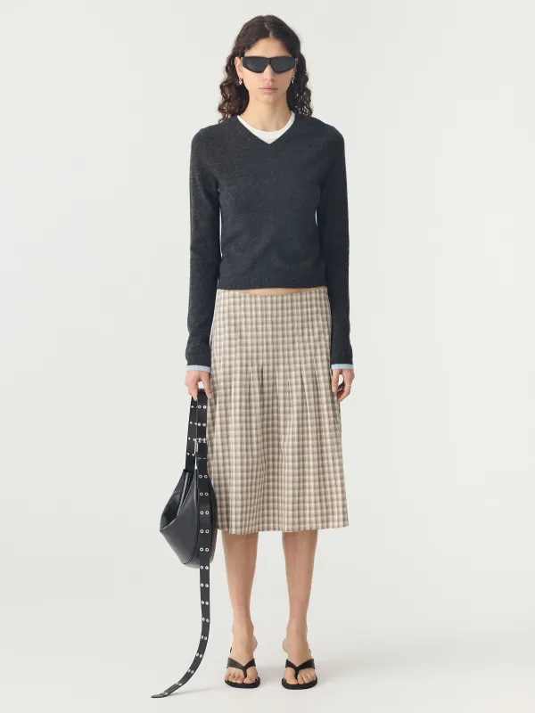 Mini Pleat Pinstitch Skirt sold by Bassike