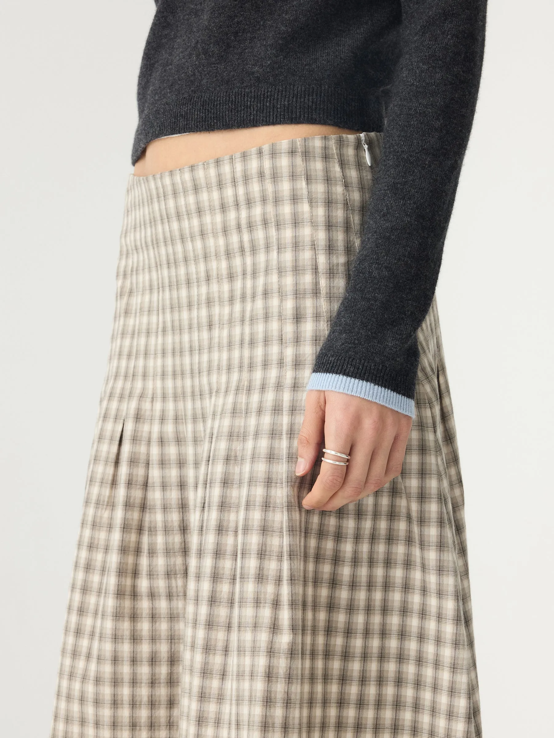 Mini Pleat Pinstitch Skirt sold by Bassike product image thumbnail 3
