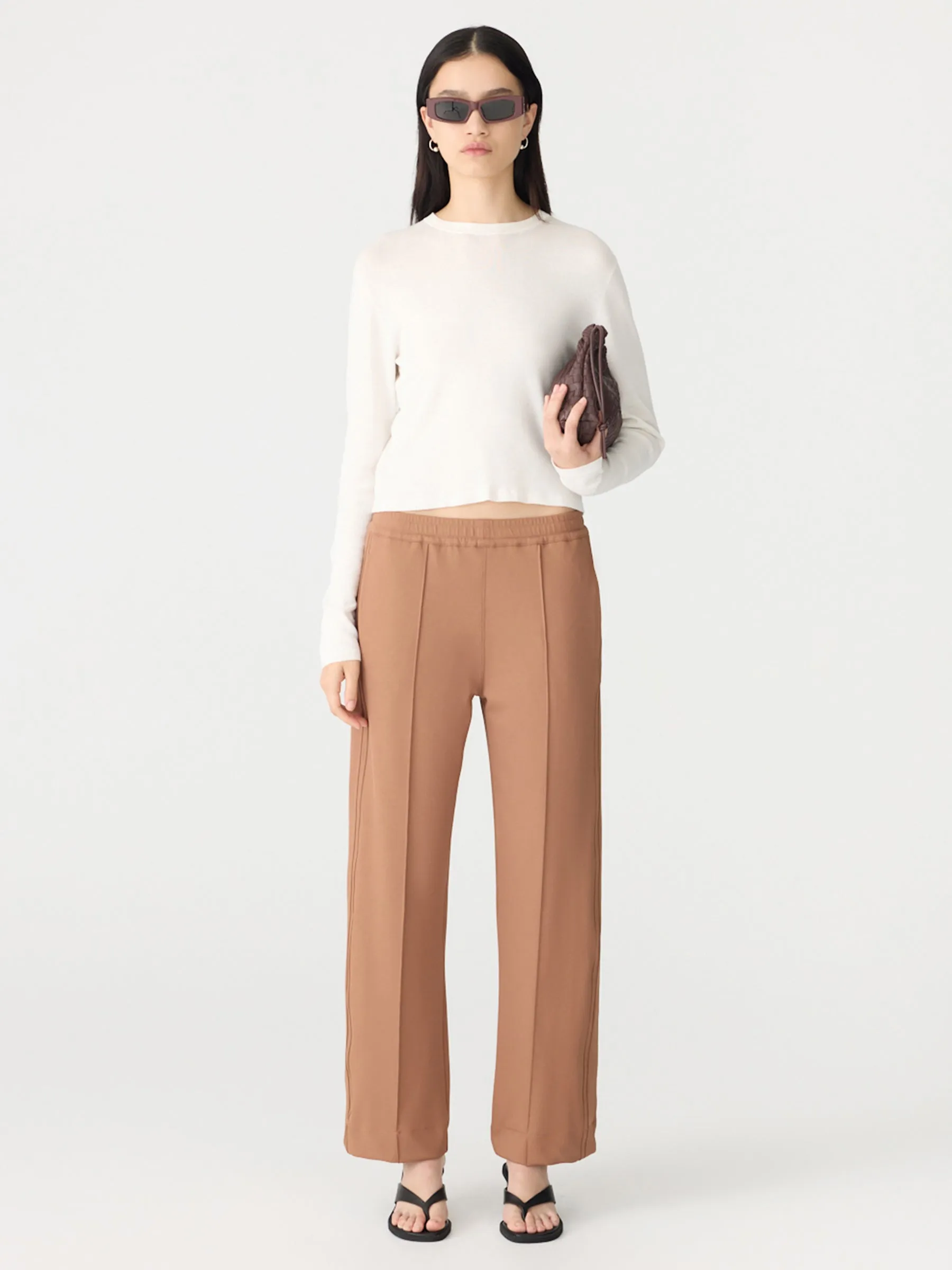 Twill Pinstitch Detail Pant sold by Bassike