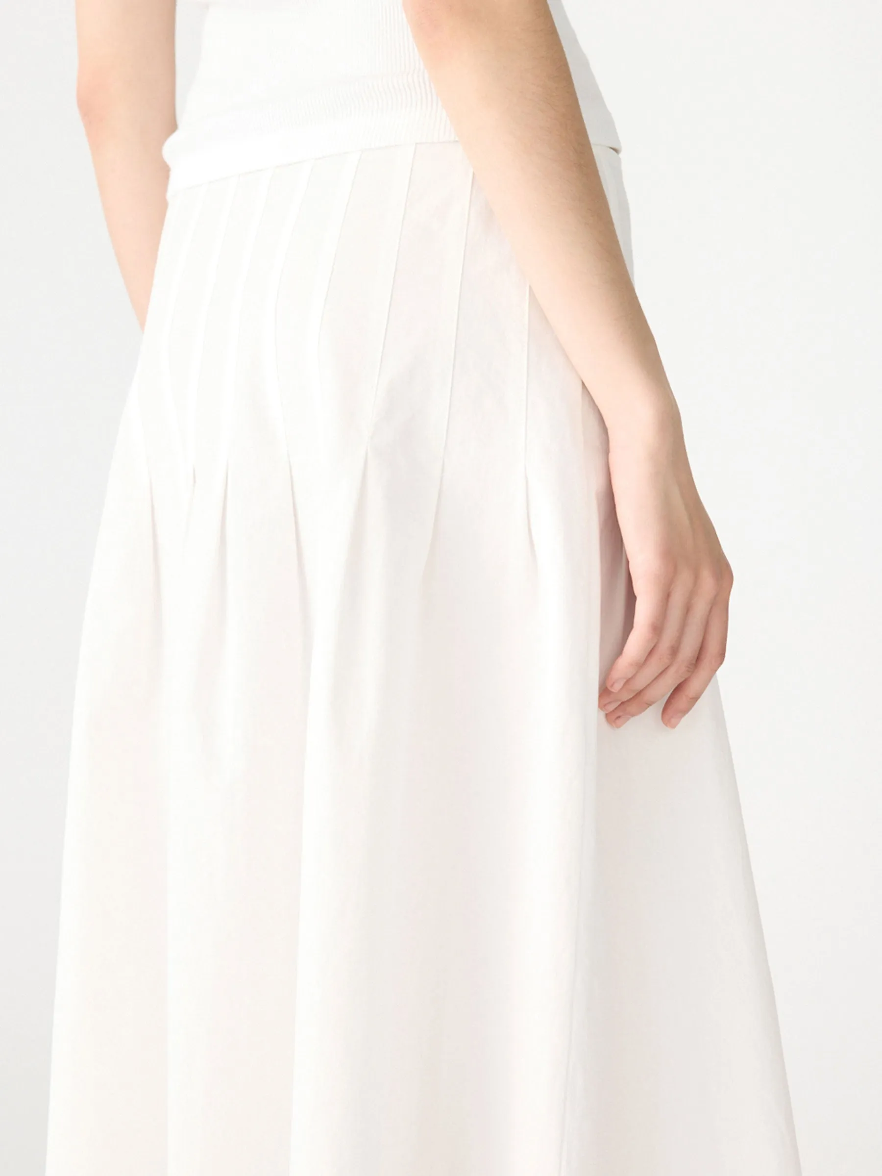 Crushed Cotton Pleated Skirt sold by Bassike product image thumbnail 5