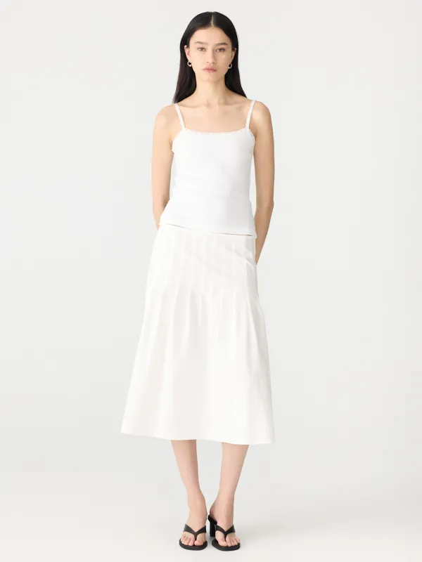 Crushed Cotton Pleated Skirt sold by Bassike