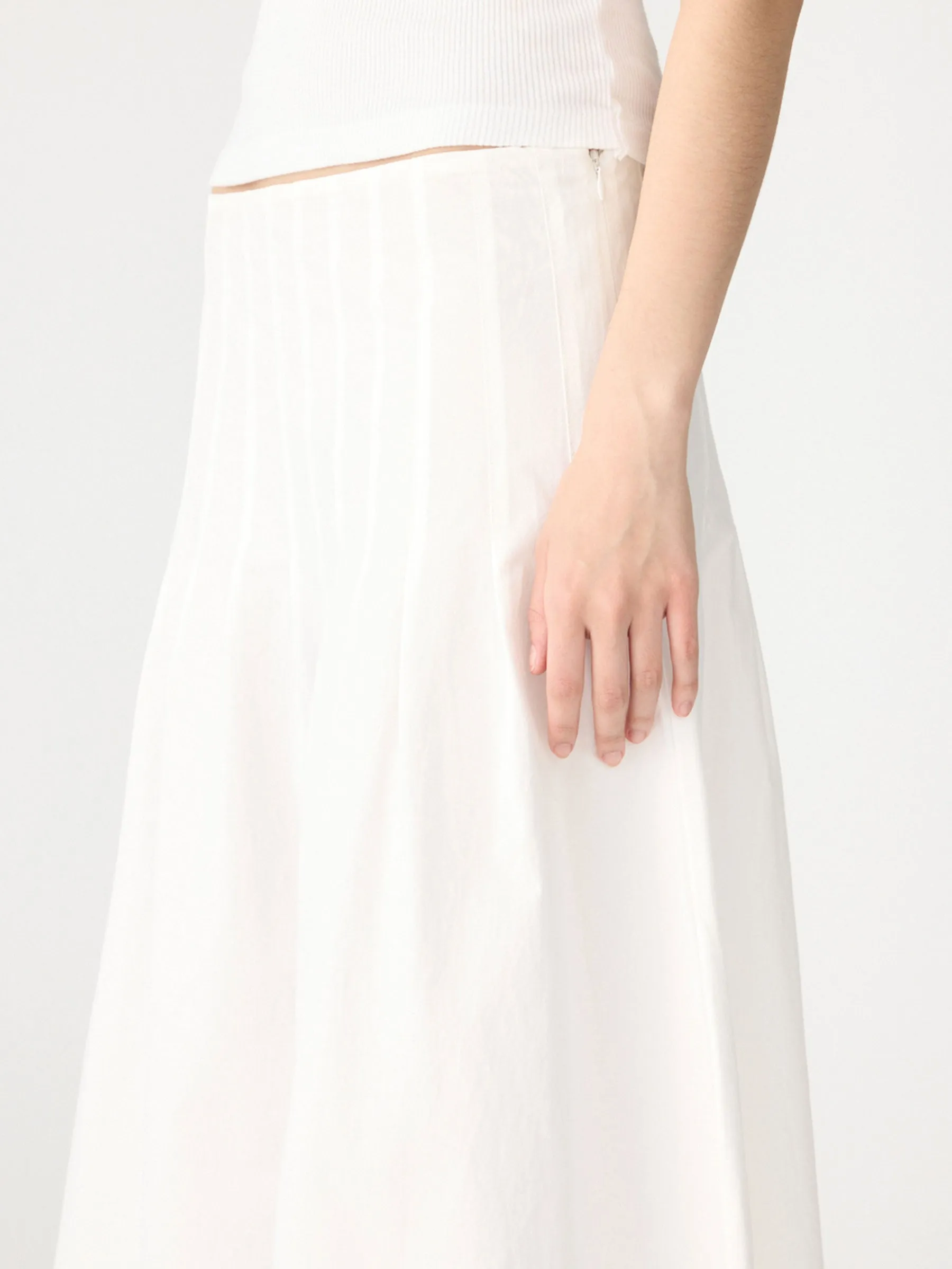 Crushed Cotton Pleated Skirt sold by Bassike product image thumbnail 3
