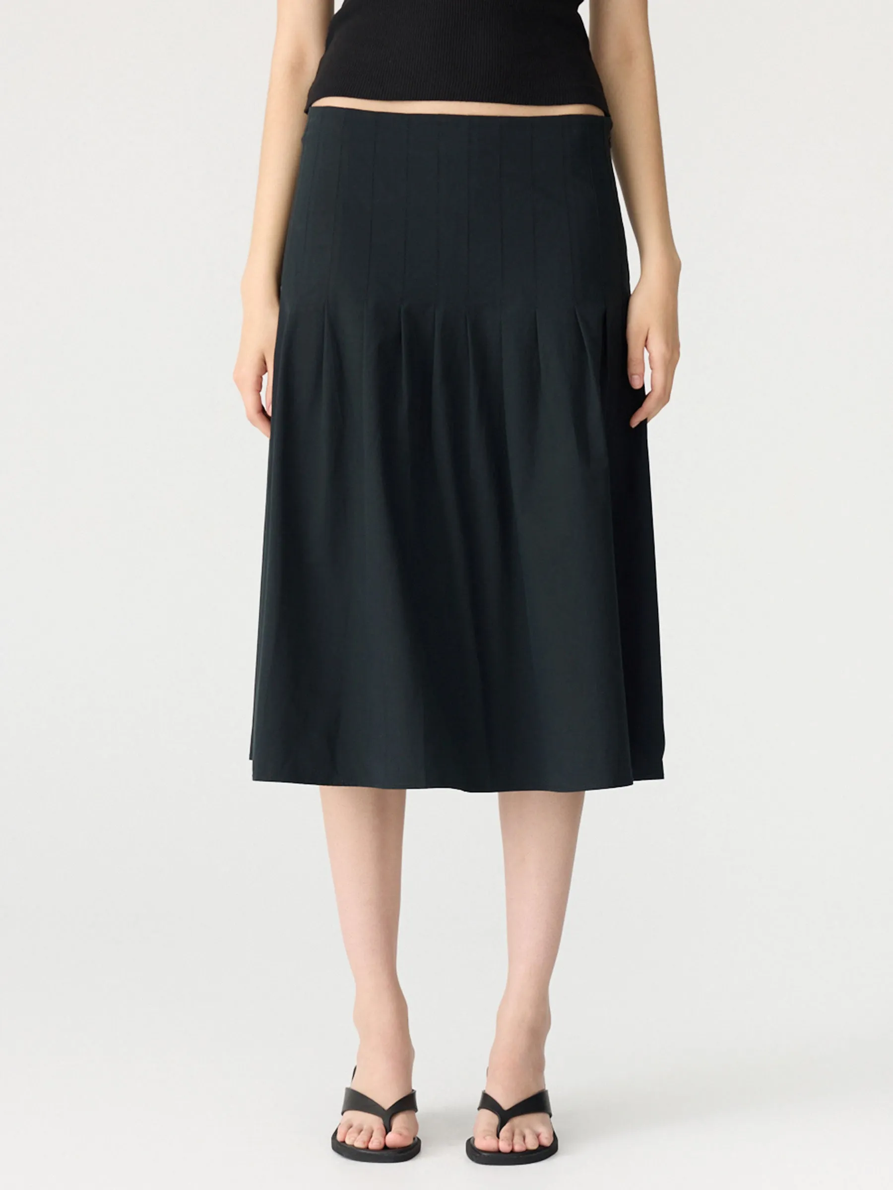Crushed Cotton Pleated Skirt sold by Bassike product image thumbnail 2