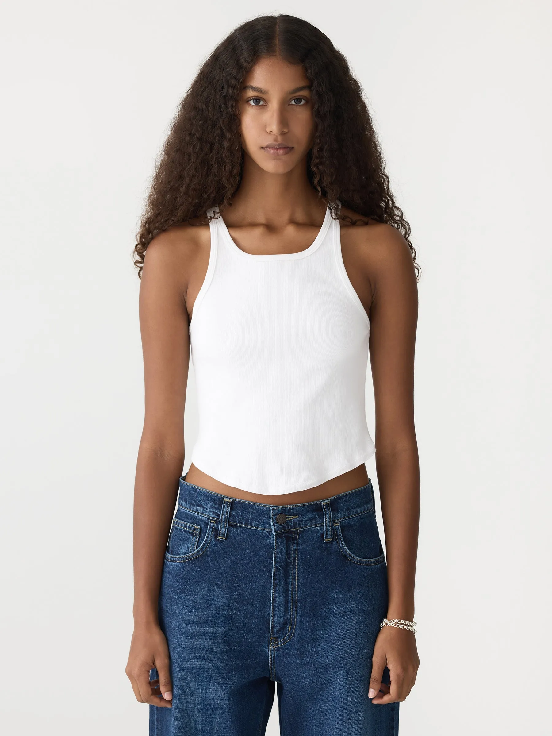 Cropped Scoop Neck Tank sold by Bassike product image thumbnail 2