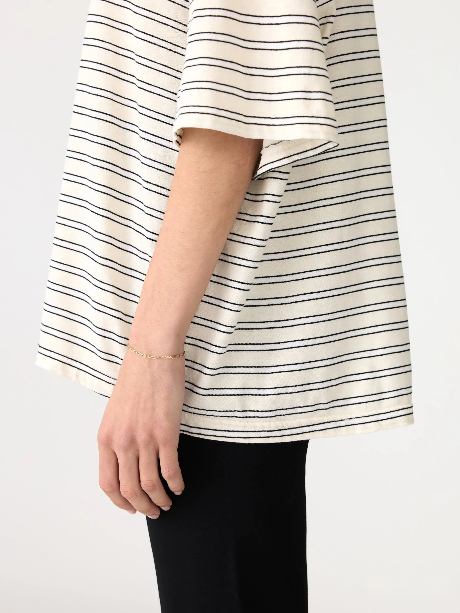 Stripe Boxy Short Sleeve T-Shirt sold by Bassike product image thumbnail 4