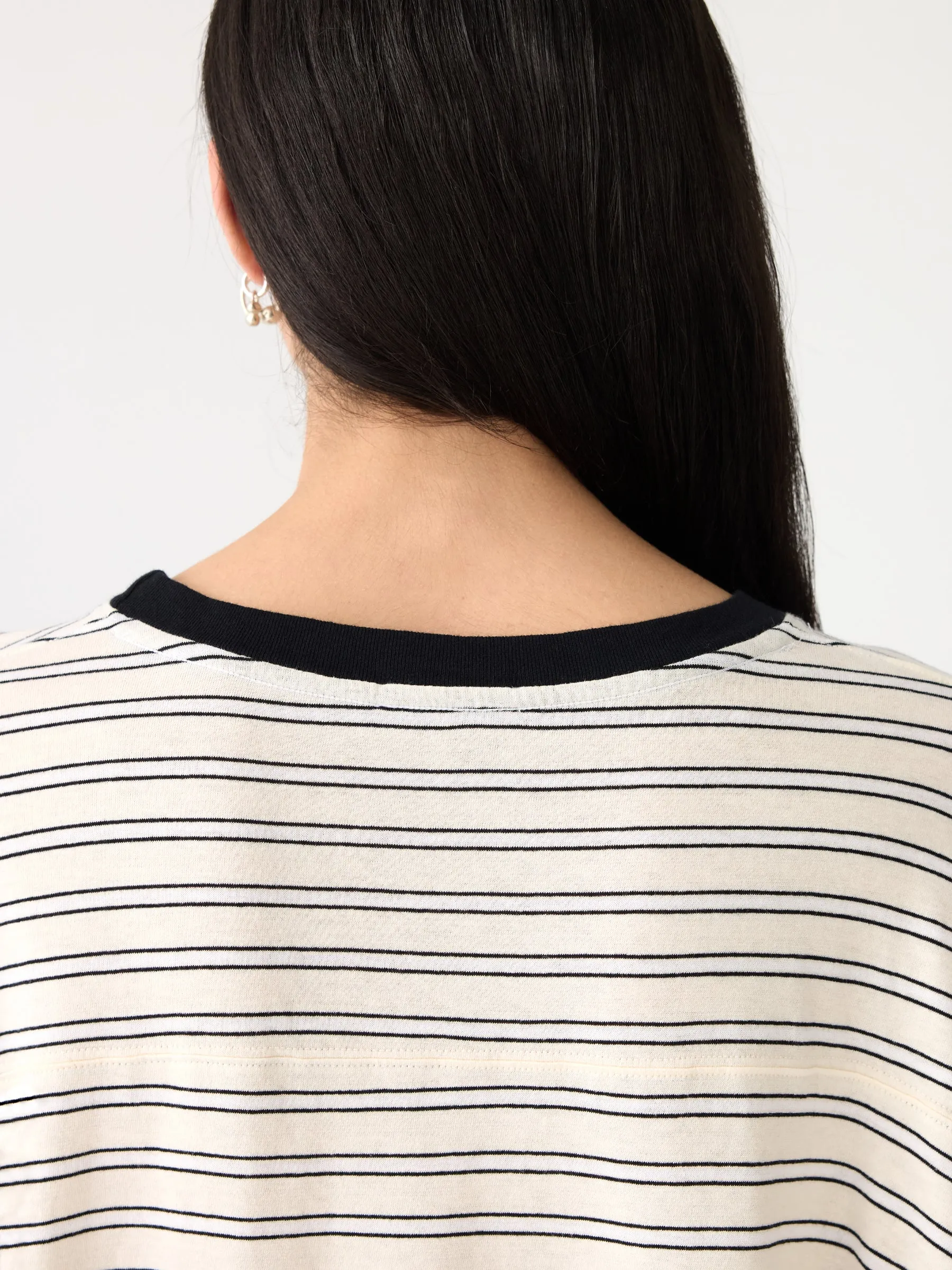 Stripe Boxy Short Sleeve T-Shirt sold by Bassike product image thumbnail 5