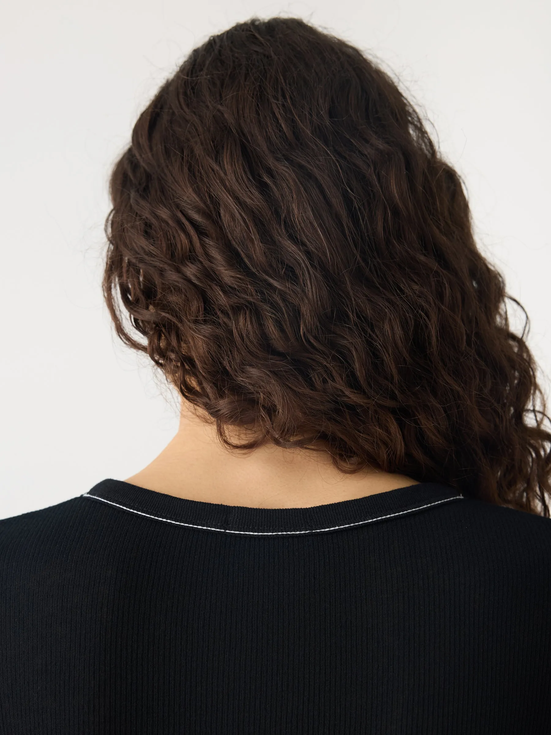 Sheer Rib Placket Short Sleeve T-Shirt sold by Bassike product image thumbnail 4