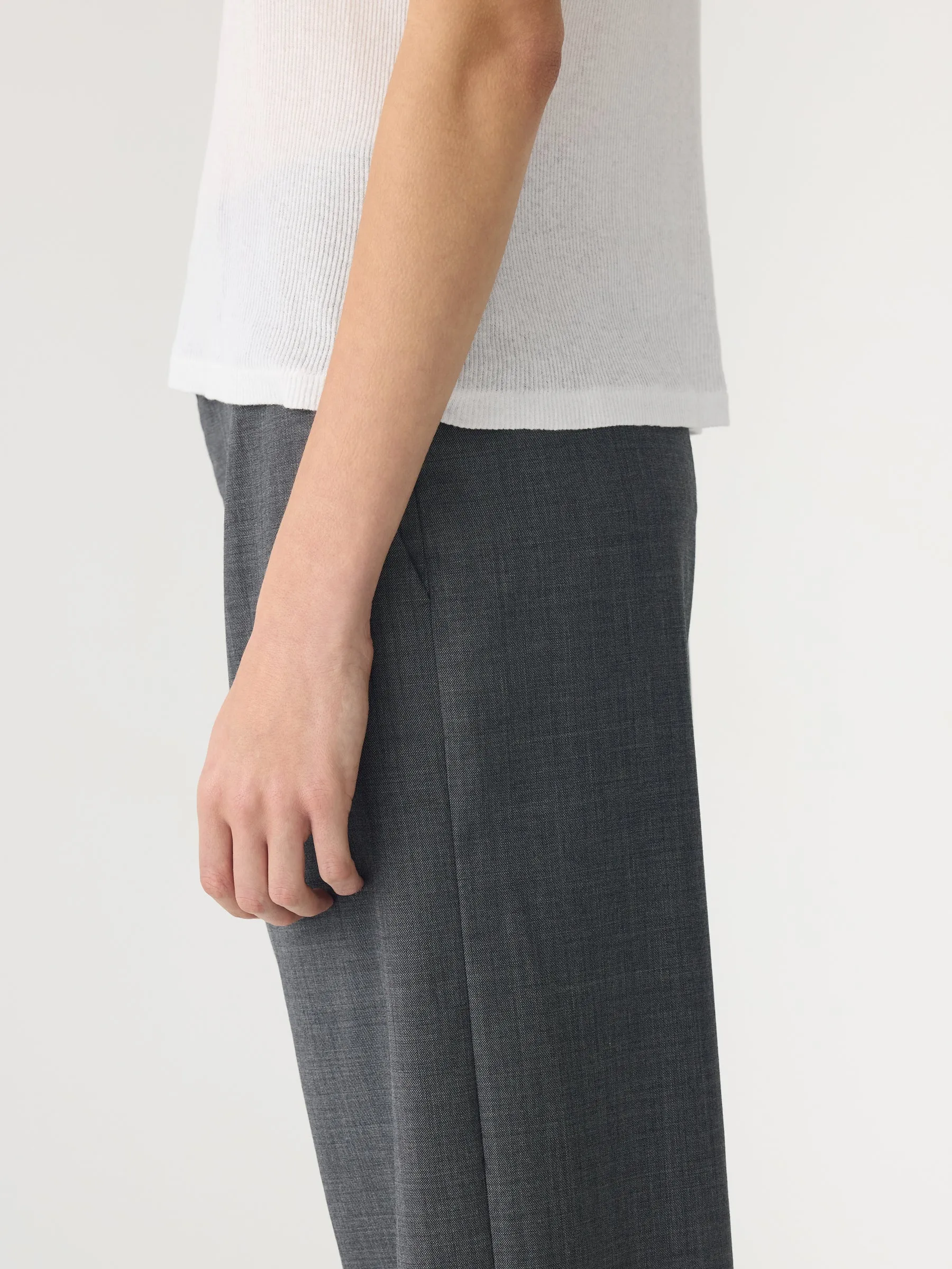 Sheer Rib Placket Short Sleeve T-Shirt sold by Bassike product image thumbnail 5