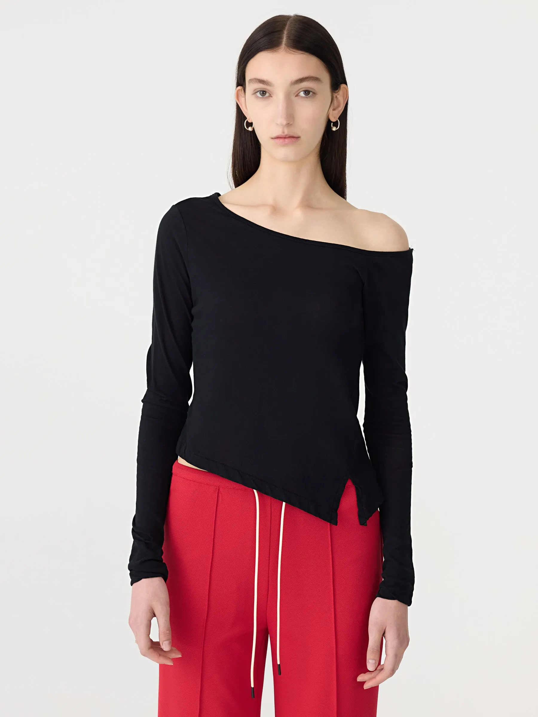 Off Shoulder Jersey Long Sleeve Top sold by Bassike product image thumbnail 2