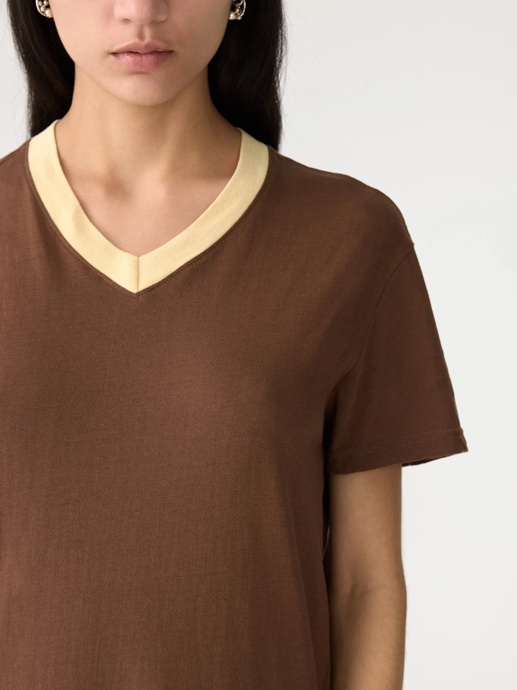 V Neck Longerline Short Sleeve Dress sold by Bassike product image thumbnail 3