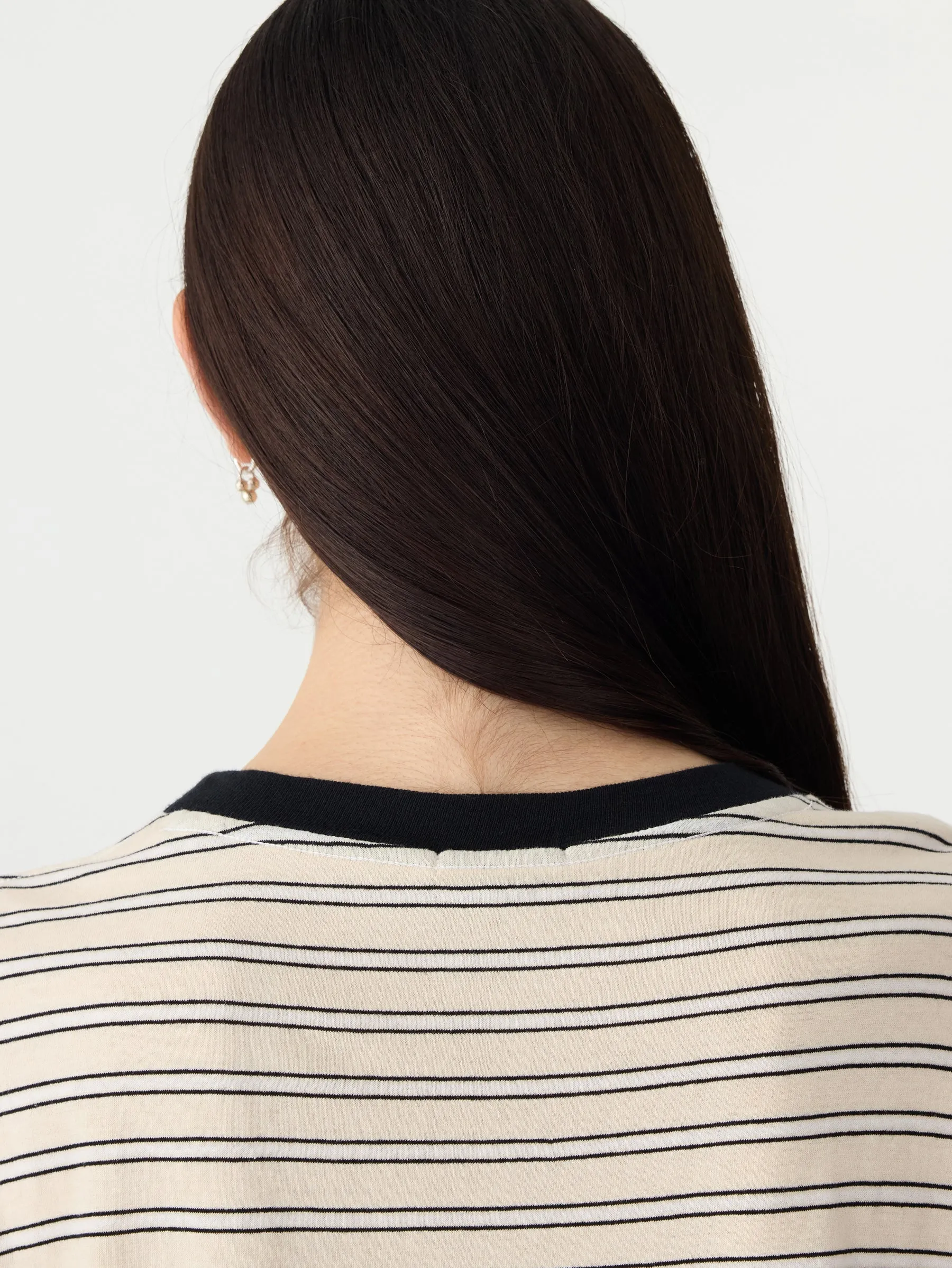 Stripe Regular Short Sleeve T-Shirt sold by Bassike product image thumbnail 5