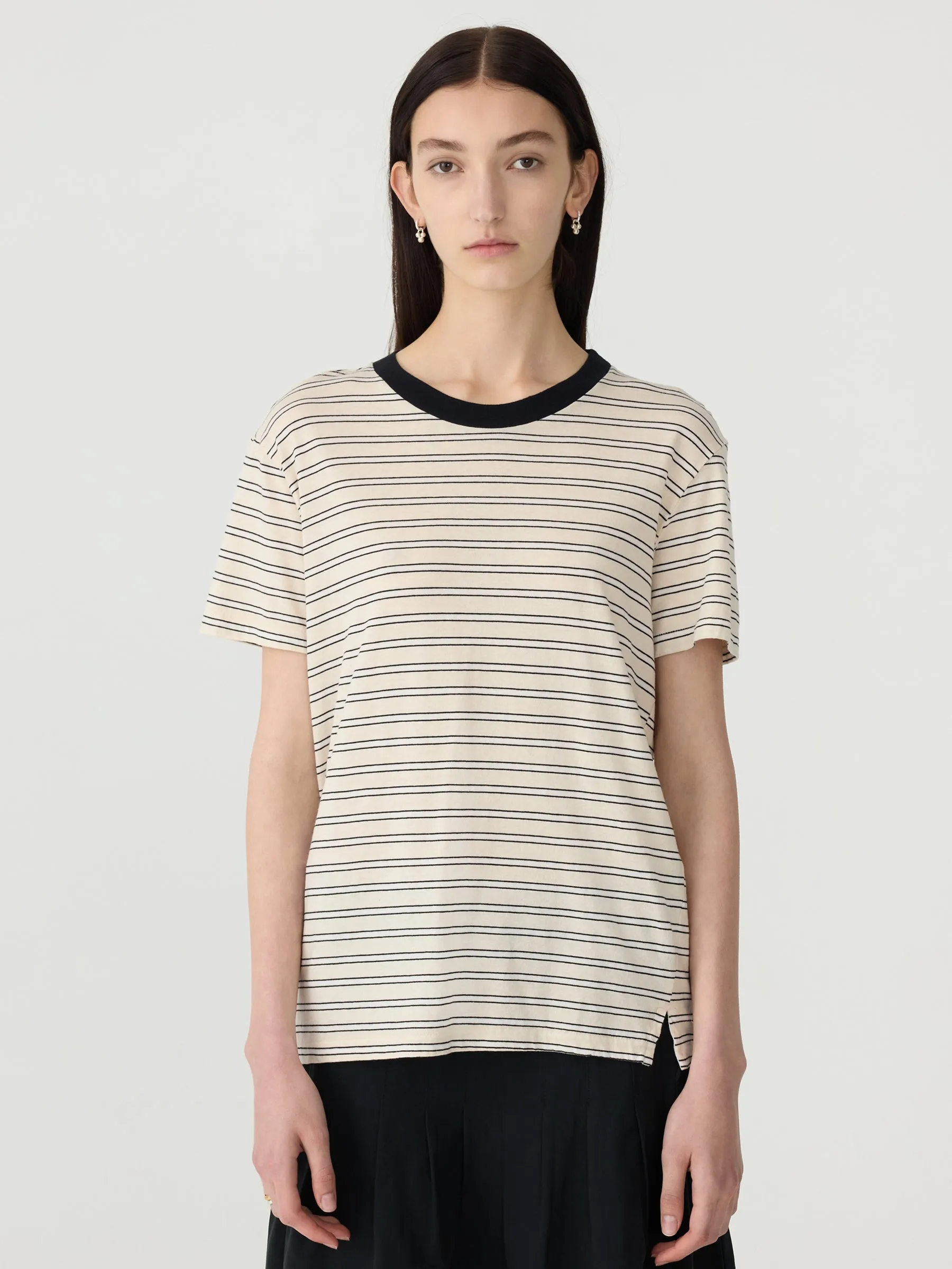 Stripe Regular Short Sleeve T-Shirt sold by Bassike product image thumbnail 2