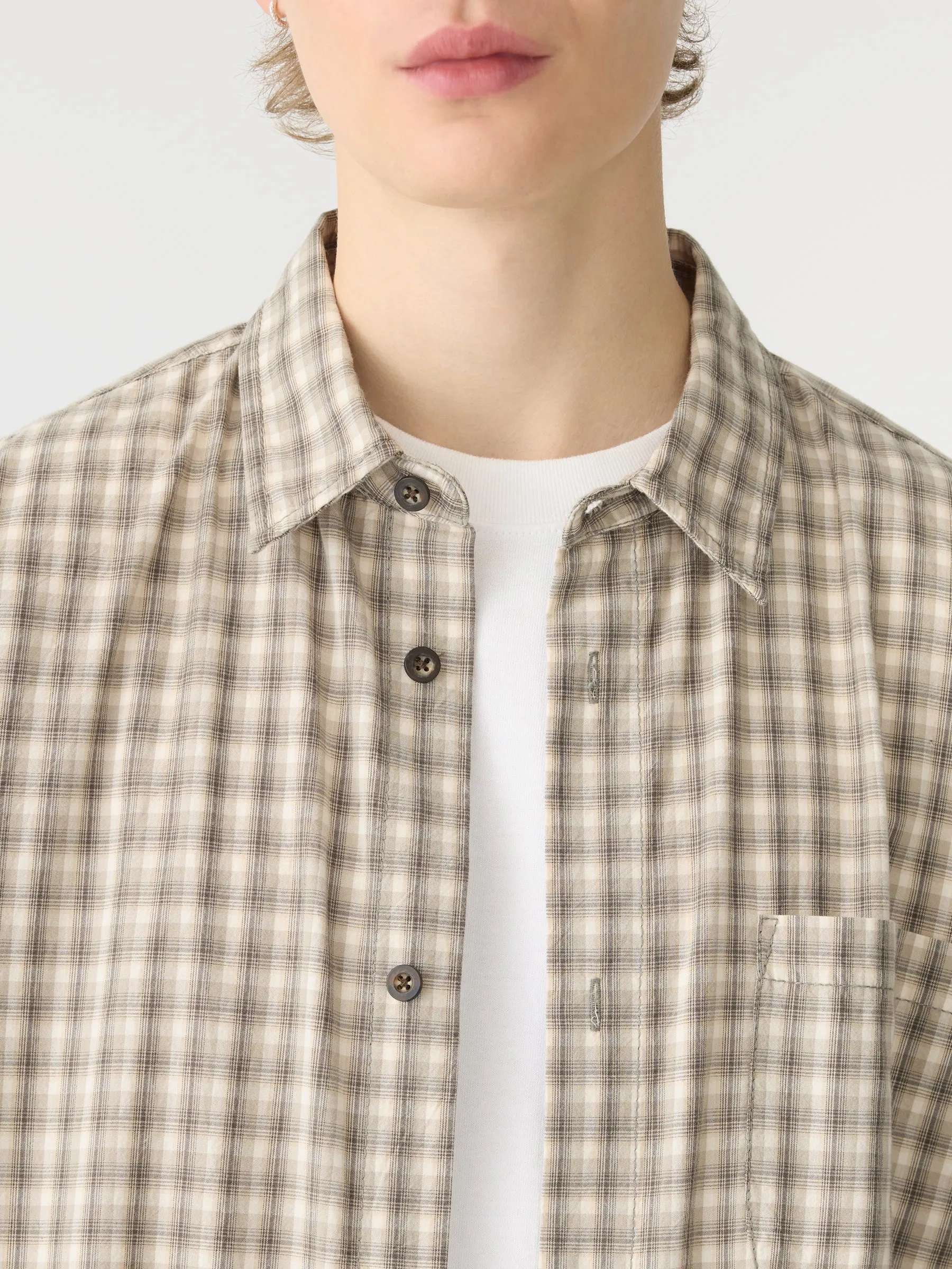 Cotton Check Short Sleeve Shirt sold by Bassike product image thumbnail 4