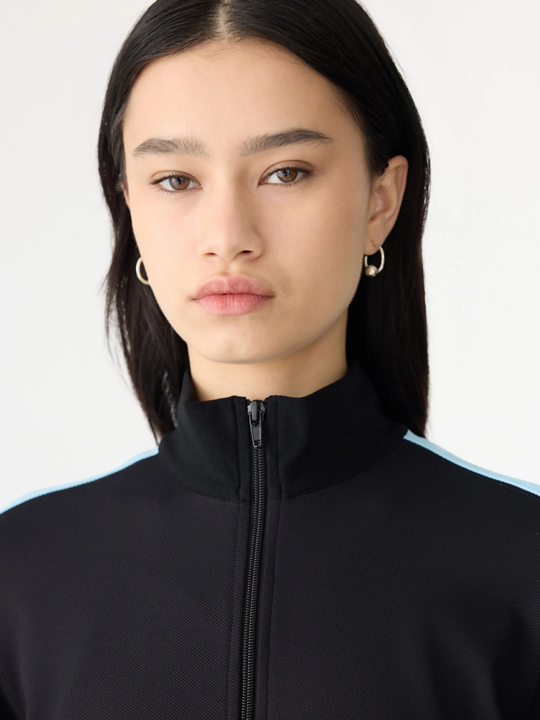 Rib Panel Pique Zip Up Jacket sold by Bassike product image thumbnail 3