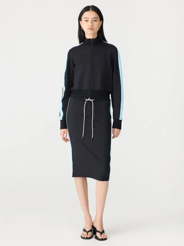 Rib Panel Pique Zip Up Jacket made by Bassike