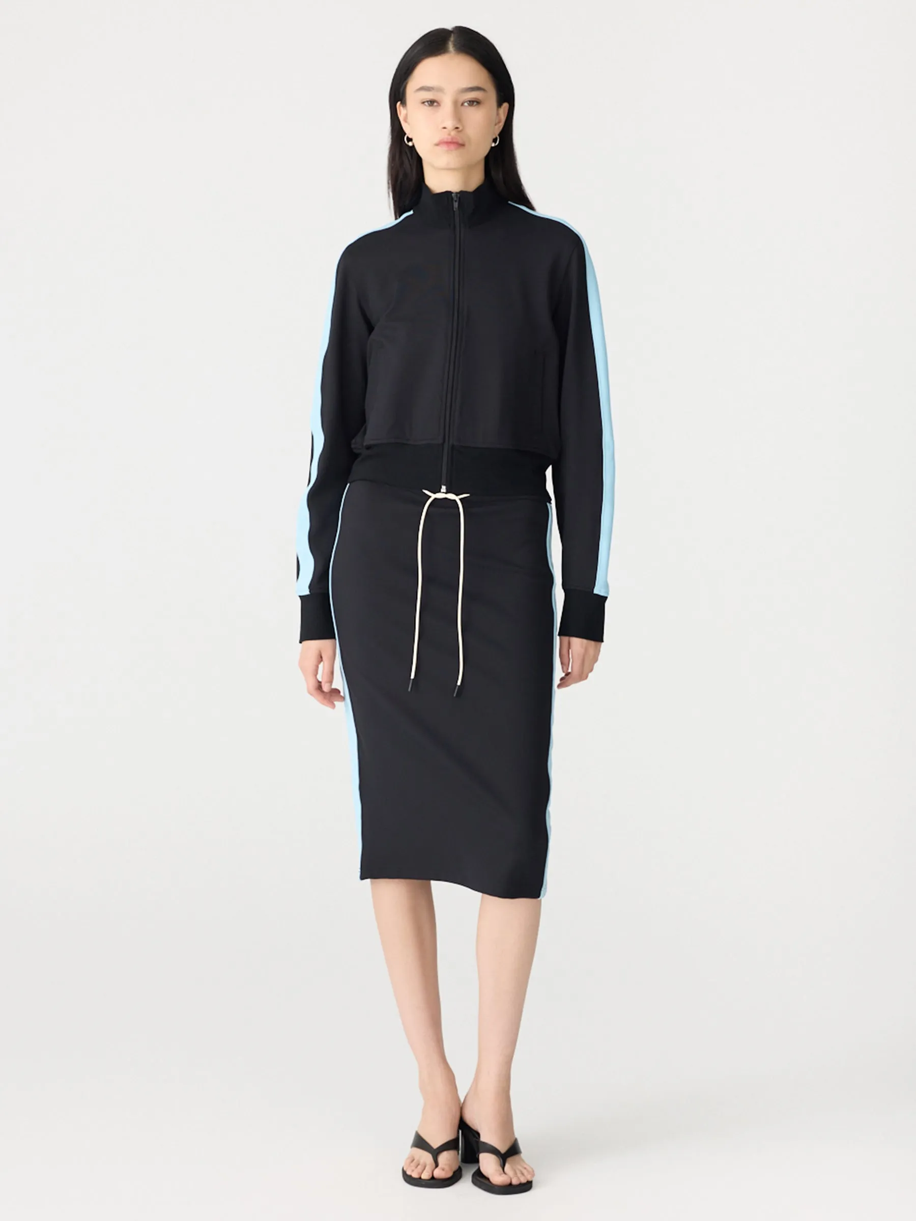 Rib Panel Pique Zip Up Jacket sold by Bassike