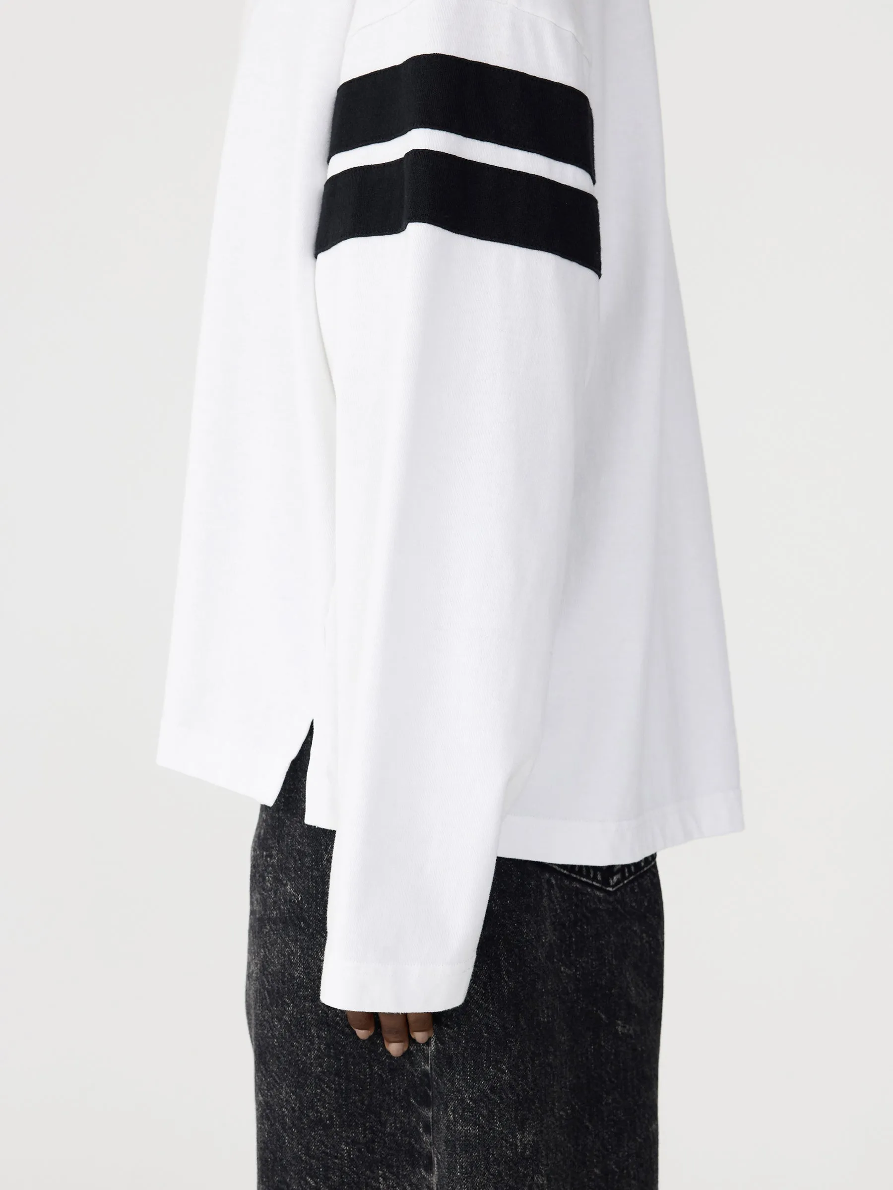 Boxy Rib Insert Long Sleeve T-Shirt sold by Bassike product image thumbnail 4