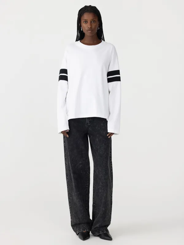 Boxy Rib Insert Long Sleeve T-Shirt sold by Bassike