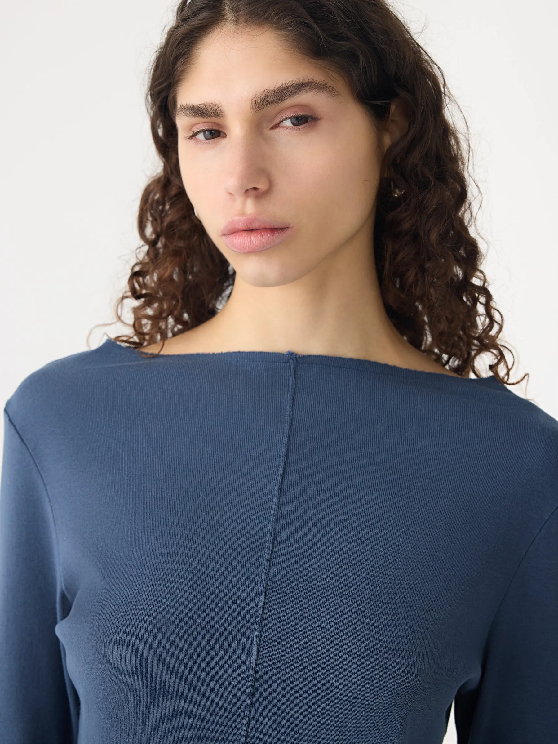 Front Seam Rib Long Sleeve T-Shirt sold by Bassike product image thumbnail 3