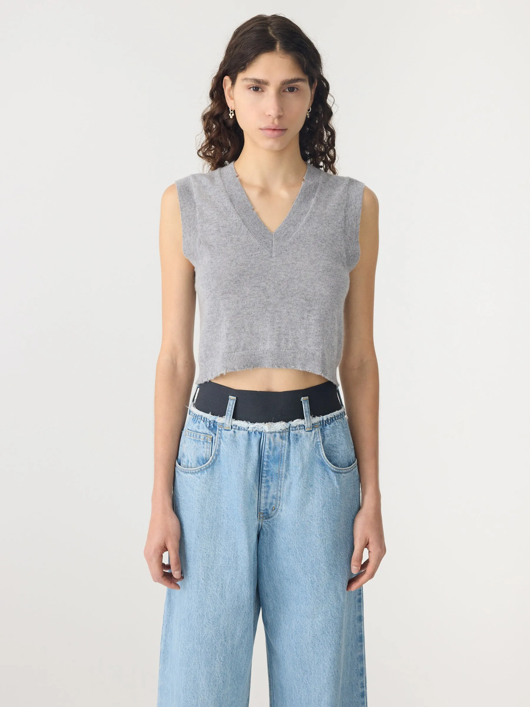 Distressed V Neck Vest sold by Bassike product image thumbnail 2