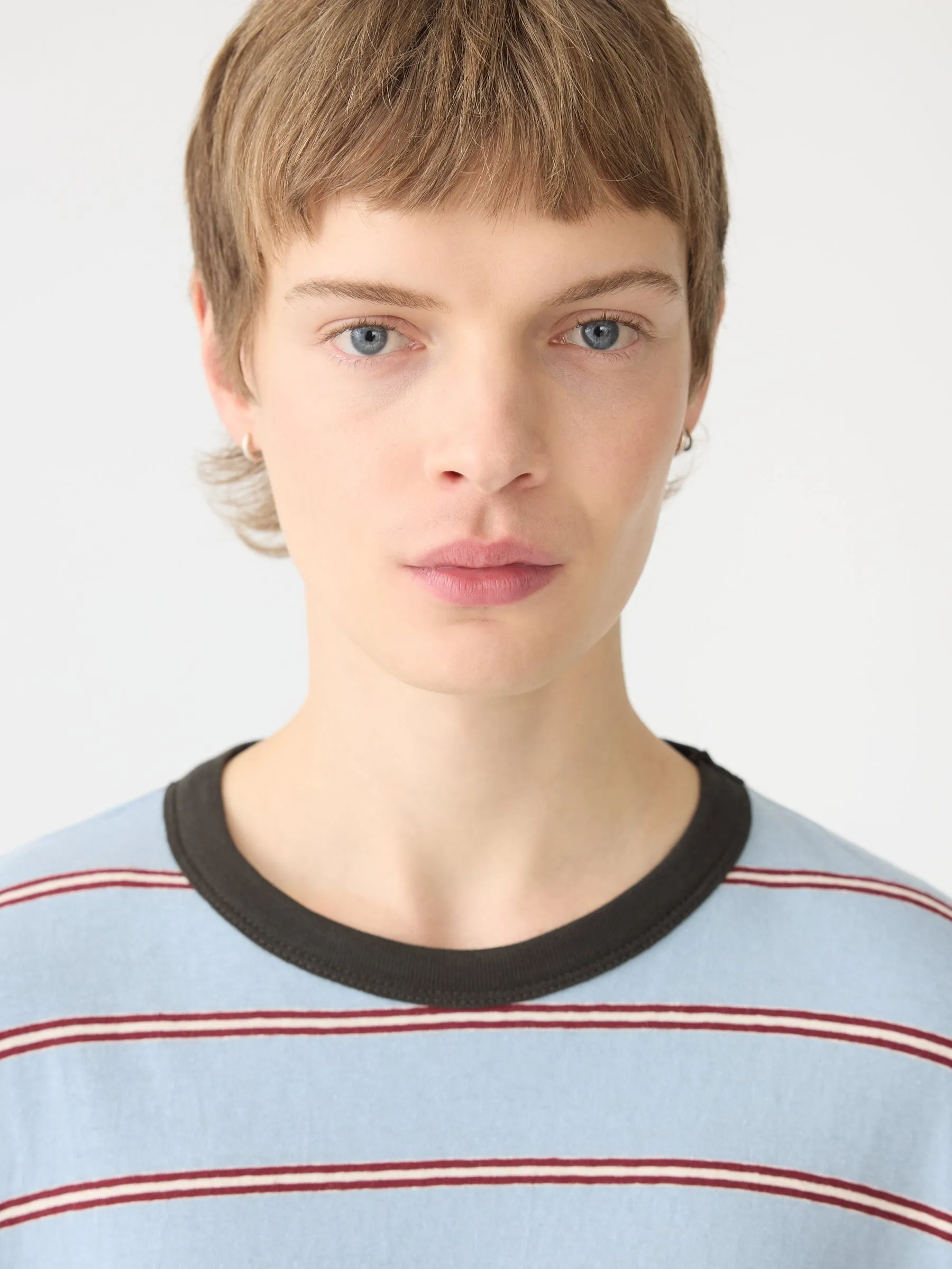 Stripe Boxy Short Sleeve T-Shirt sold by Bassike product image thumbnail 3