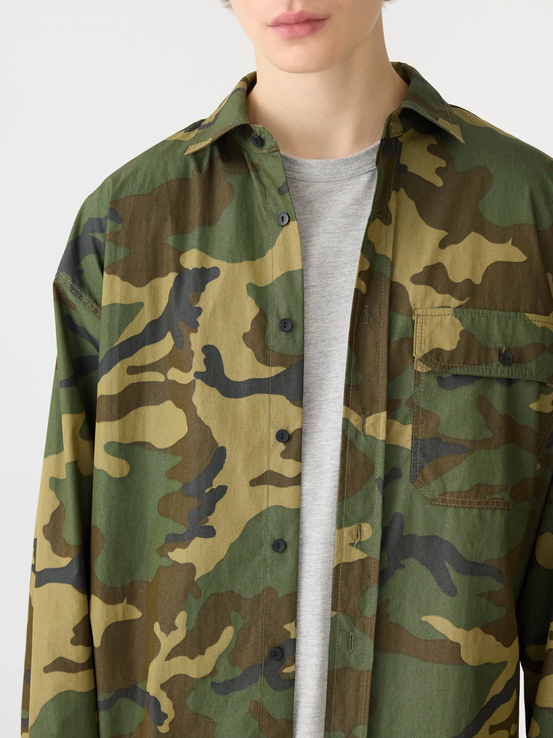 Drop Shoulder Camo Shirt sold by Bassike product image thumbnail 3