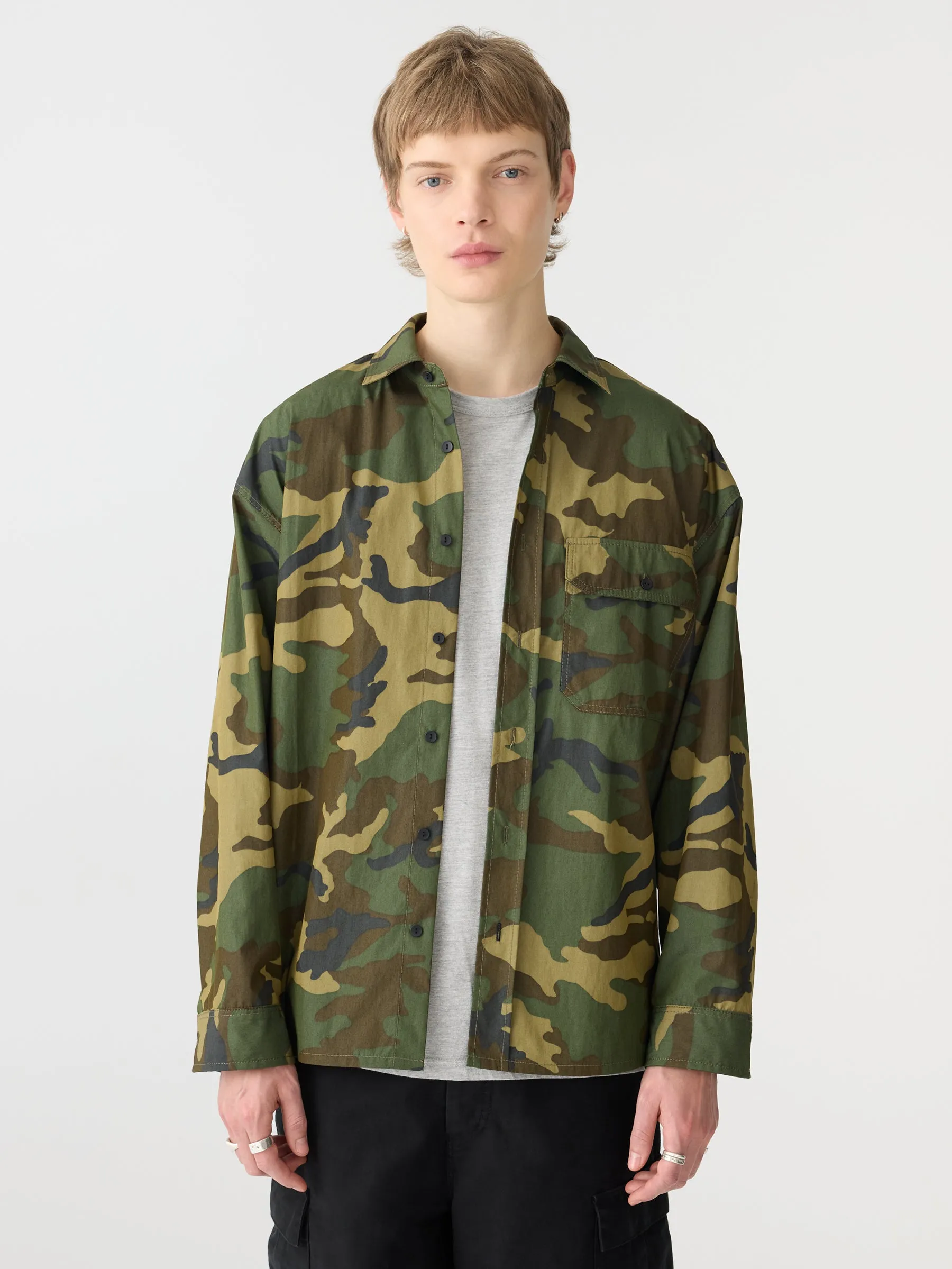 Drop Shoulder Camo Shirt sold by Bassike product image thumbnail 2