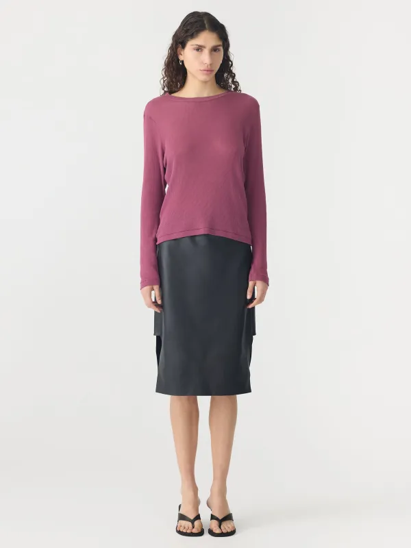 Sheer Rib Long Sleeve T-Shirt sold by Bassike