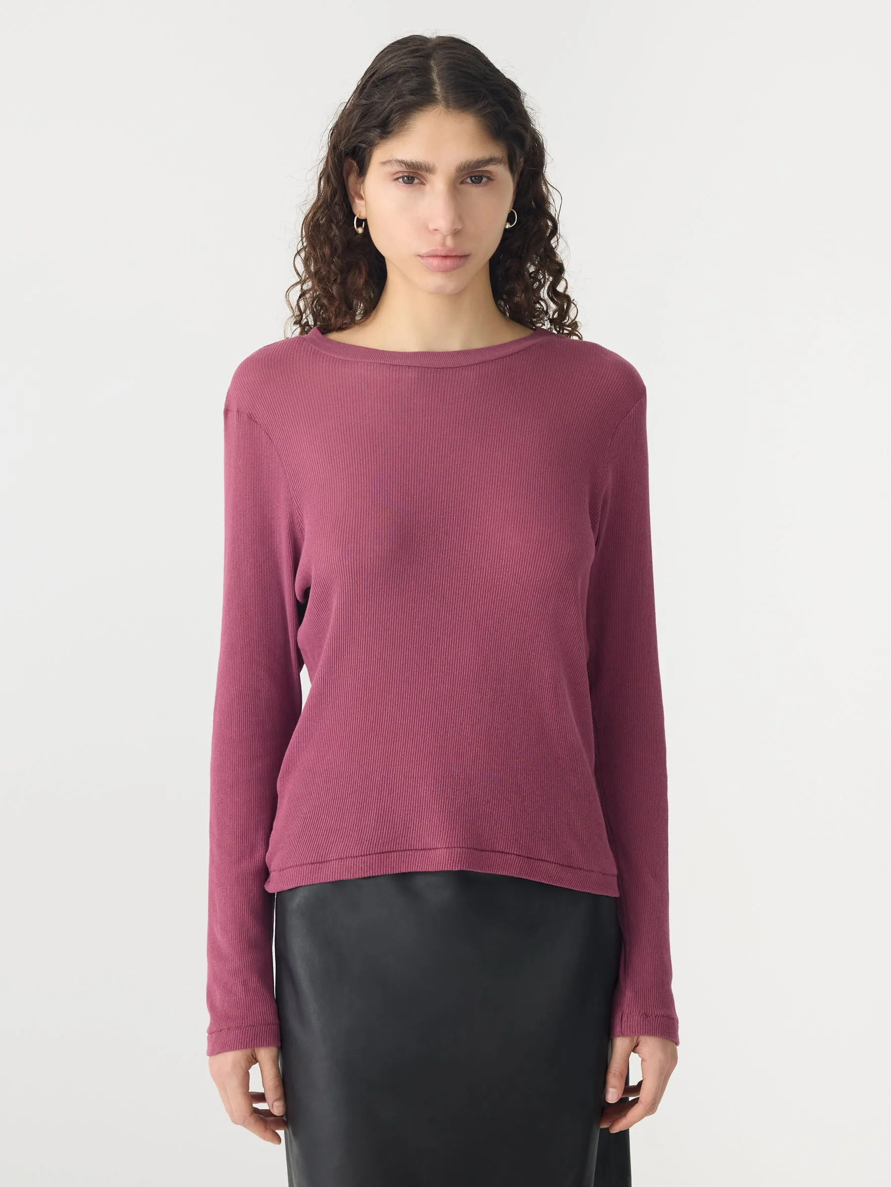 Sheer Rib Long Sleeve T-Shirt sold by Bassike product image thumbnail 2