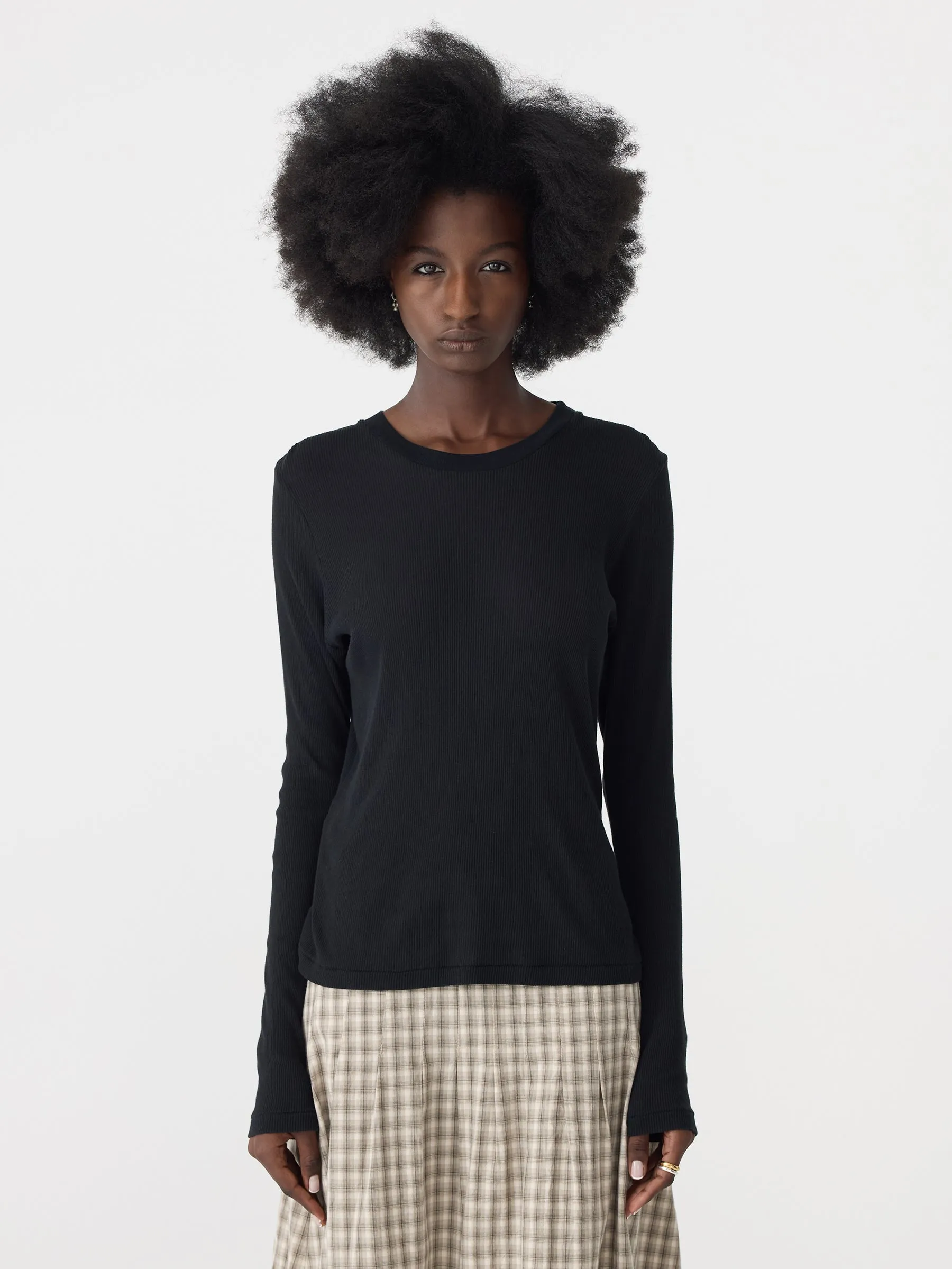 Sheer Rib Long Sleeve T-Shirt sold by Bassike product image thumbnail 2