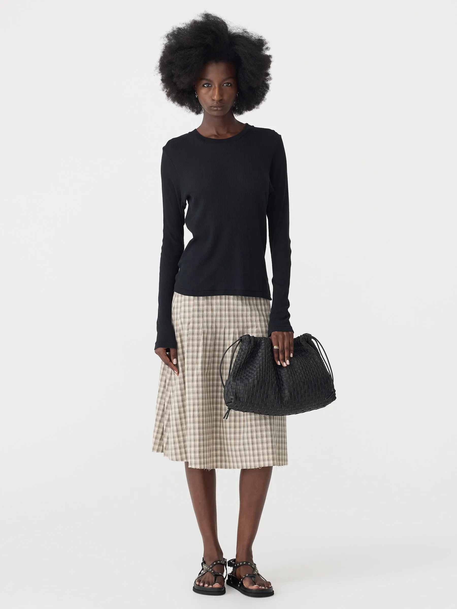 Sheer Rib Long Sleeve T-Shirt sold by Bassike