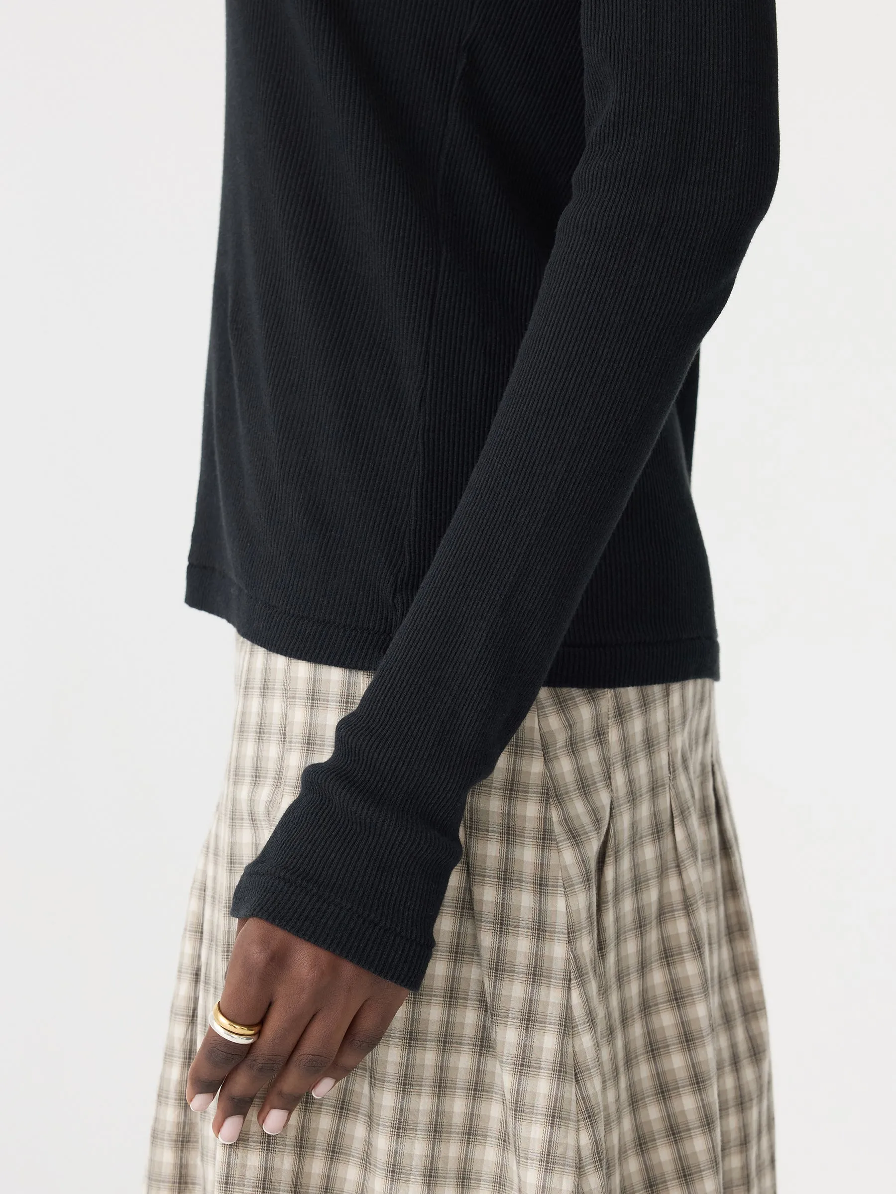 Sheer Rib Long Sleeve T-Shirt sold by Bassike product image thumbnail 4