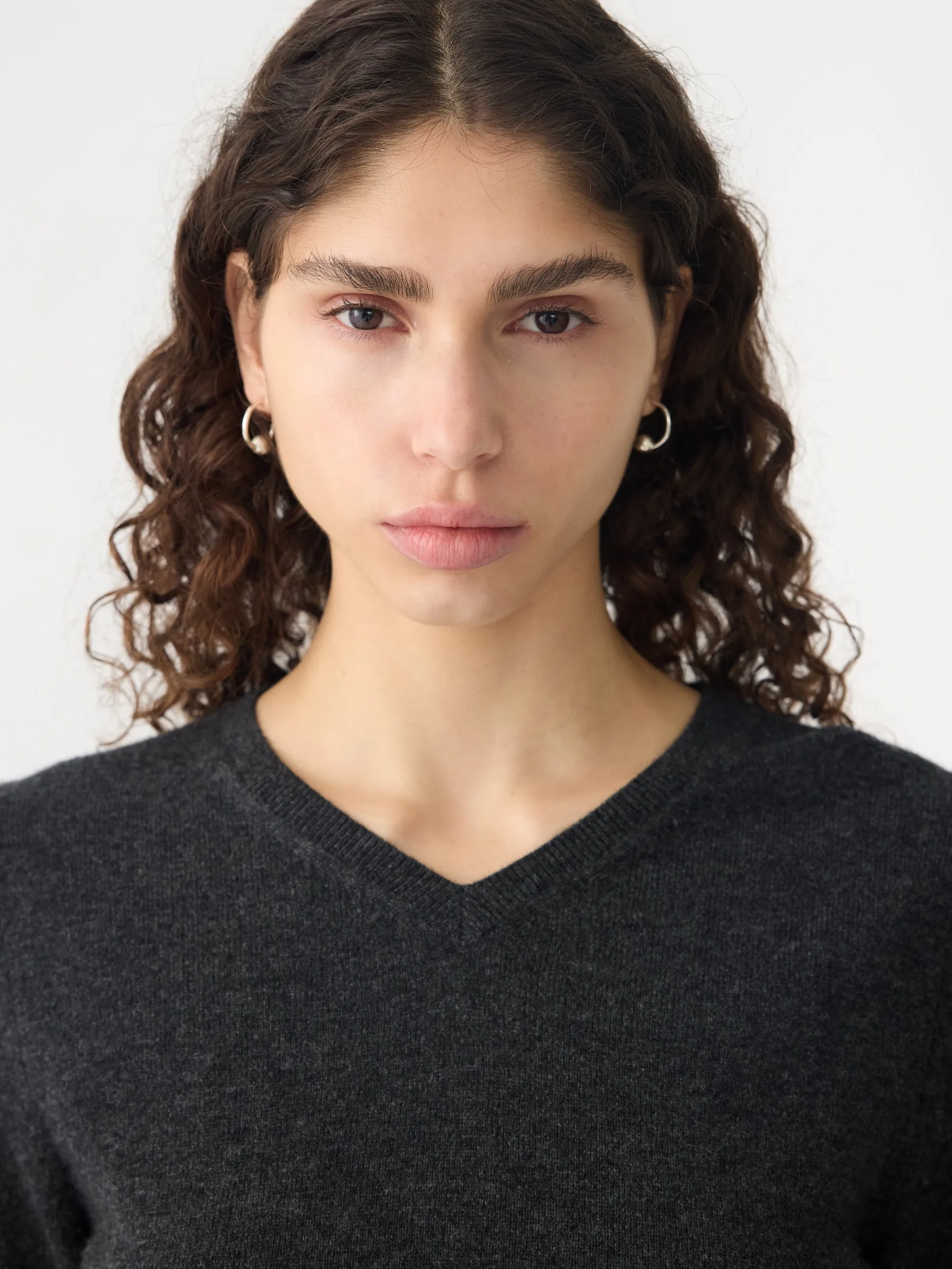 Slim High V Neck Knit sold by Bassike product image thumbnail 3