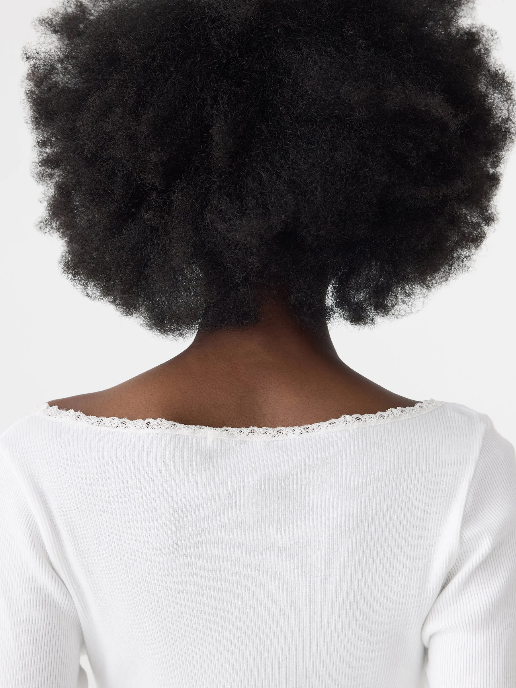 Slim Rib Lace Long Sleeve Top sold by Bassike product image thumbnail 5