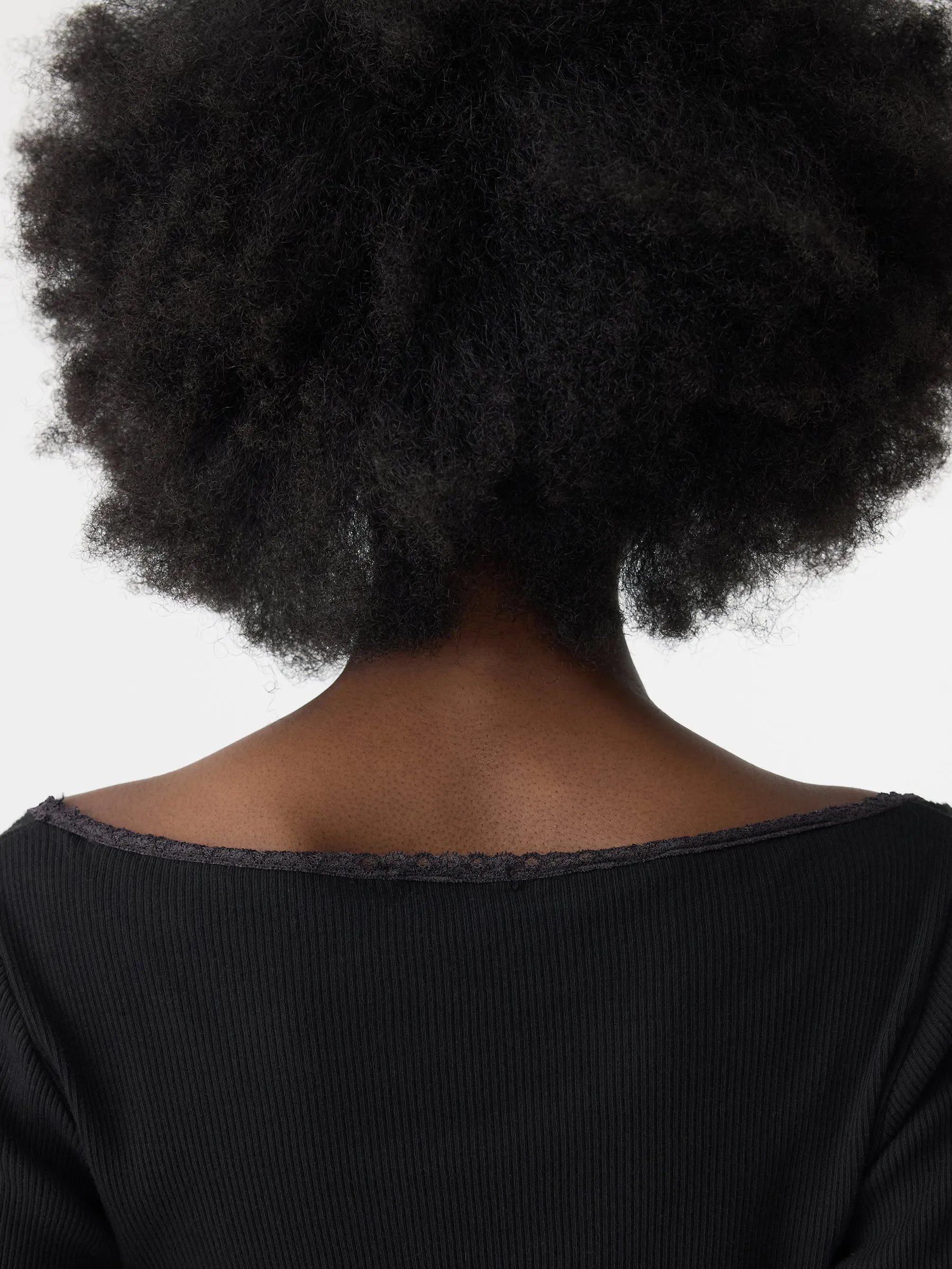 Slim Rib Lace Long Sleeve Top sold by Bassike product image thumbnail 5